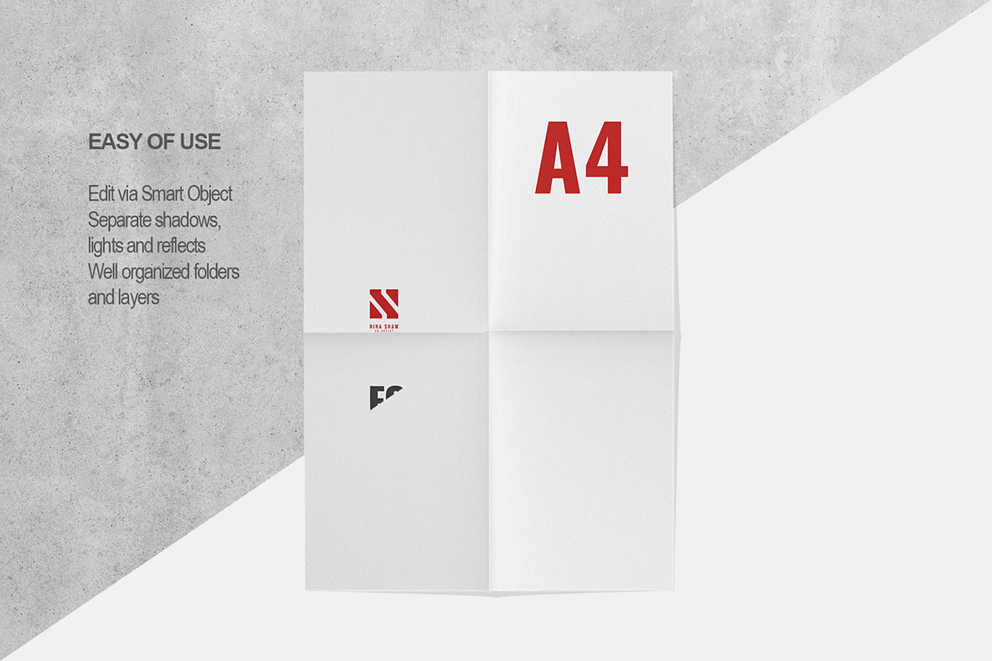 Folded Paper Mockup presentation image