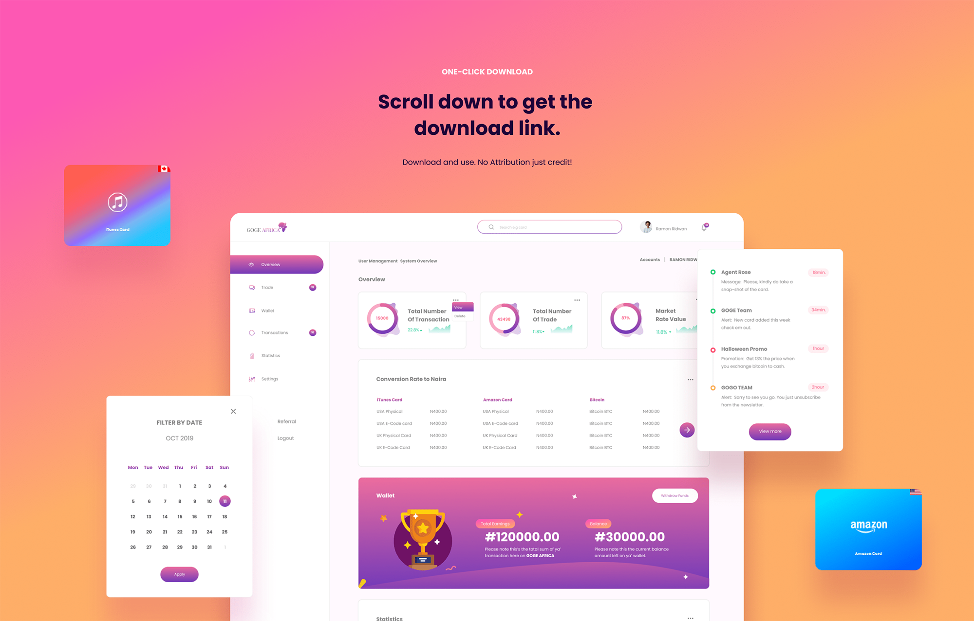 Web Dashboard UI Kit (Light and Dark) presentation image