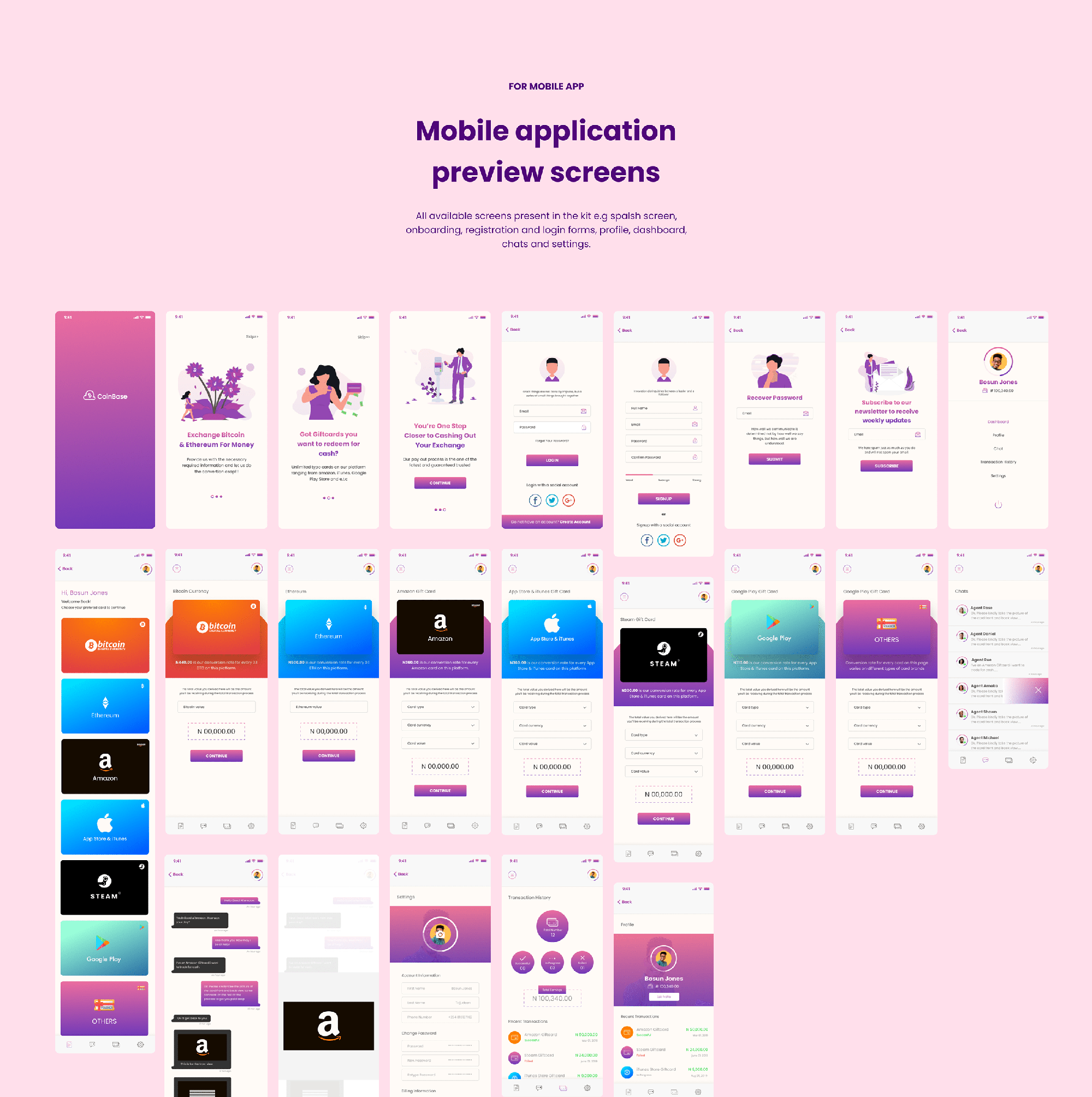 CoinBase - Web & Mobile Free UI Kit presentation image