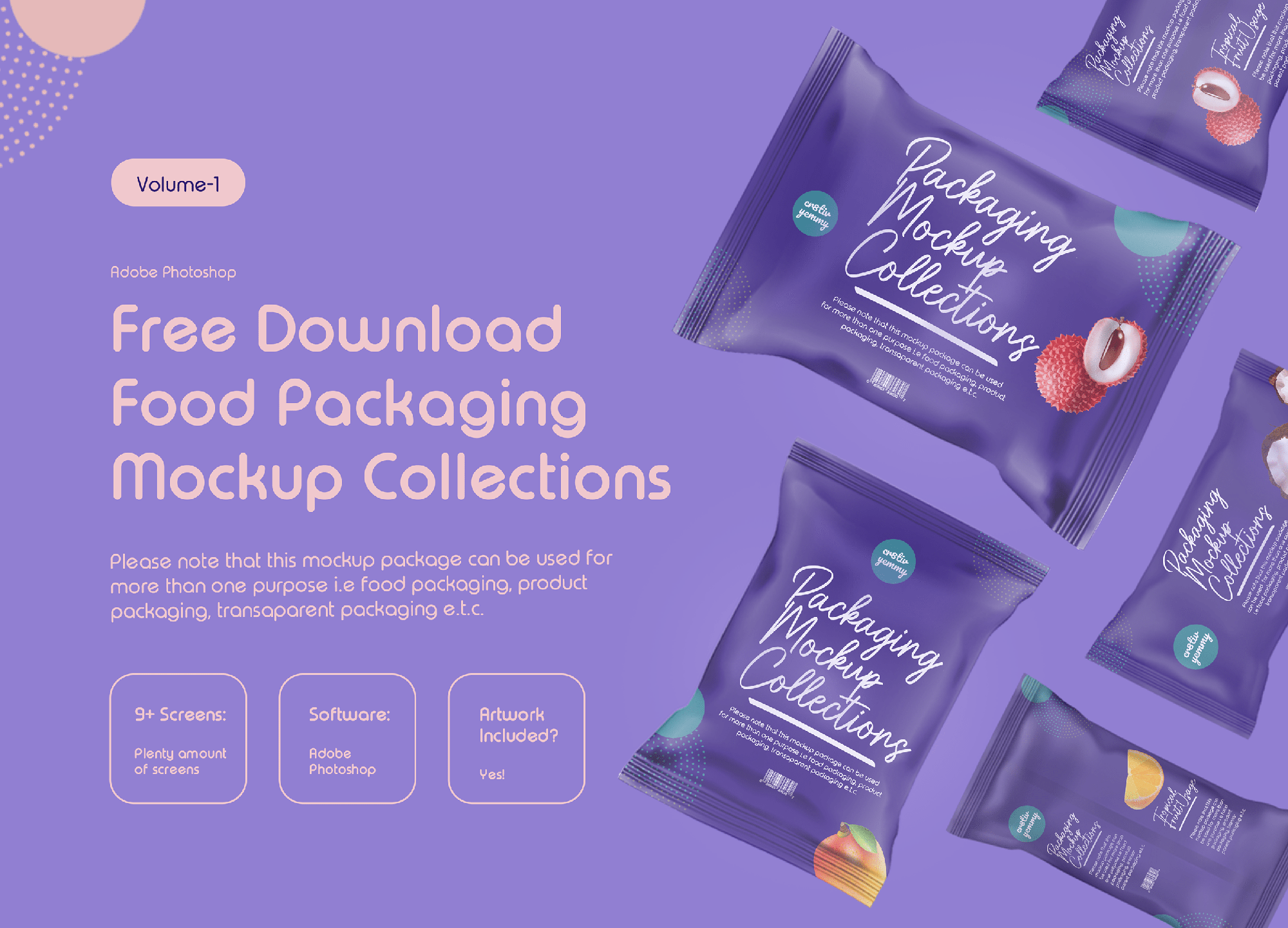 Food Packaging Mockup Collections Free Download Volume 1 presentation image