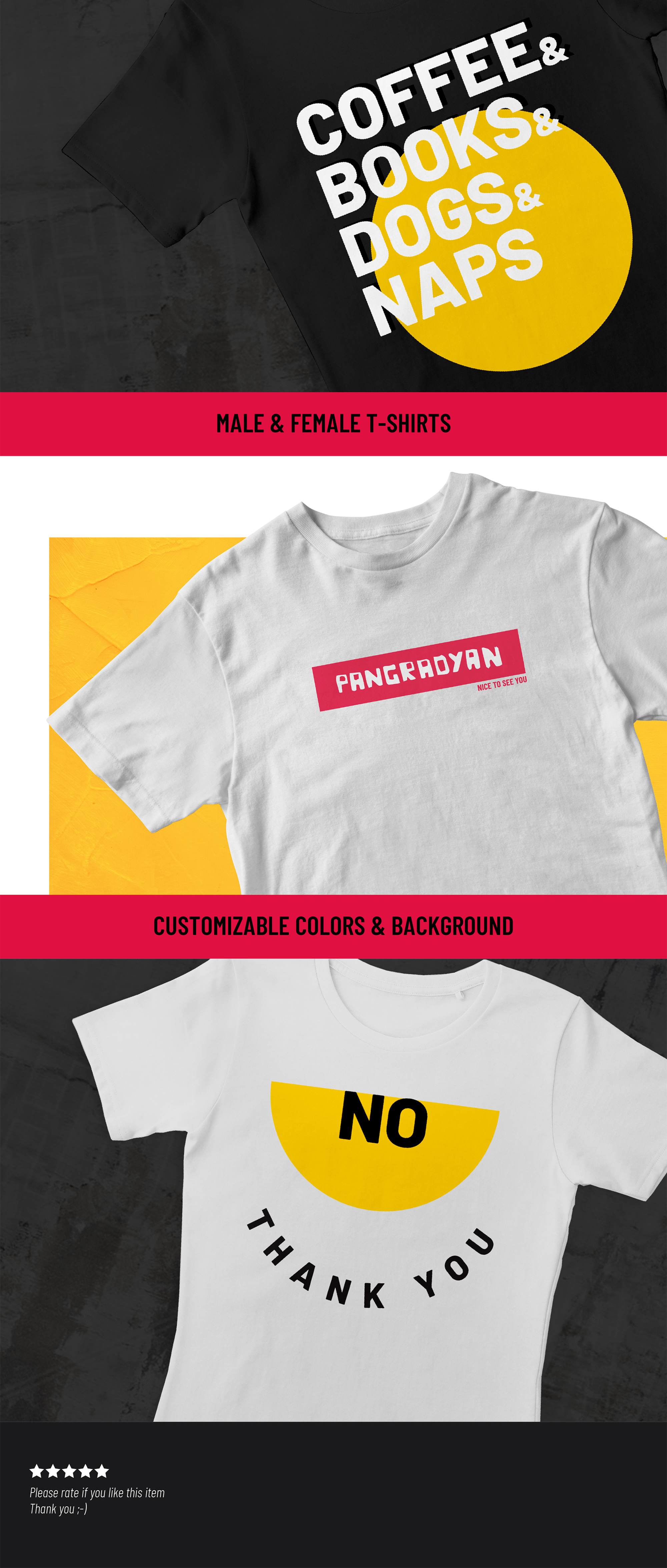 T-shirt Free PSD Mockup presentation image