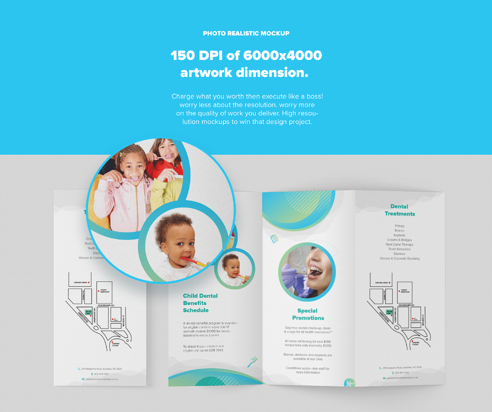 Realistic Trifold Mockup Collections presentation image