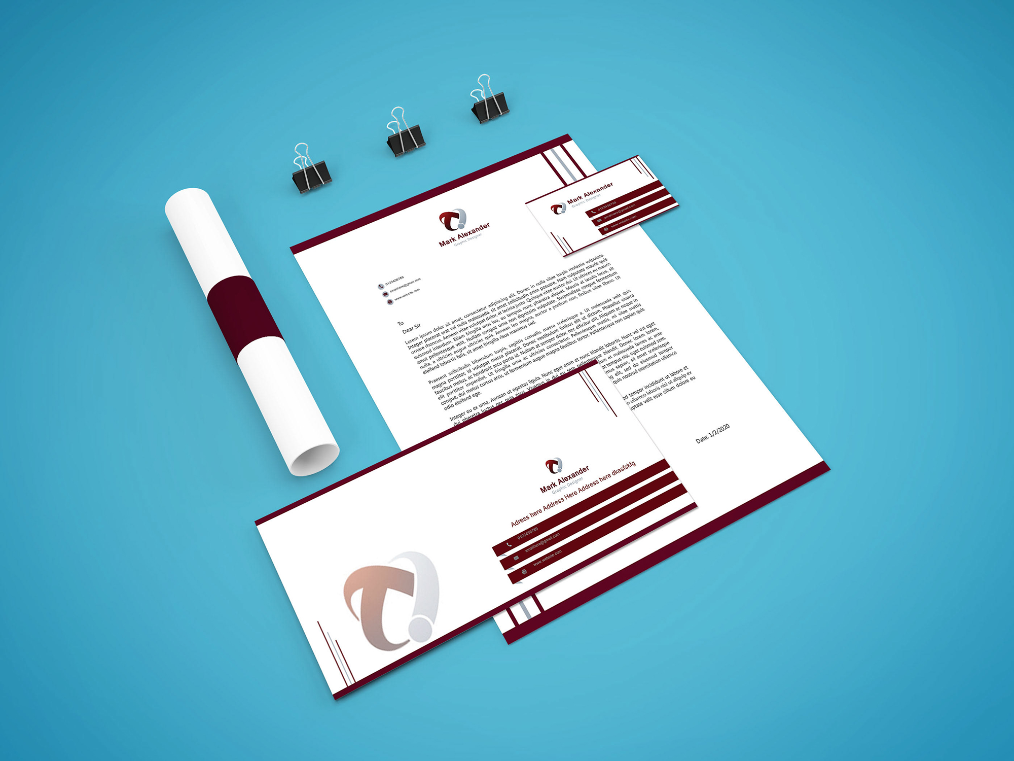 Professional Stationary free psd presentation image