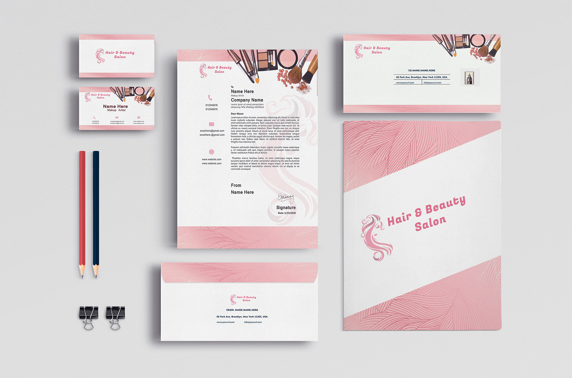 Stationery 2 Free psd presentation image