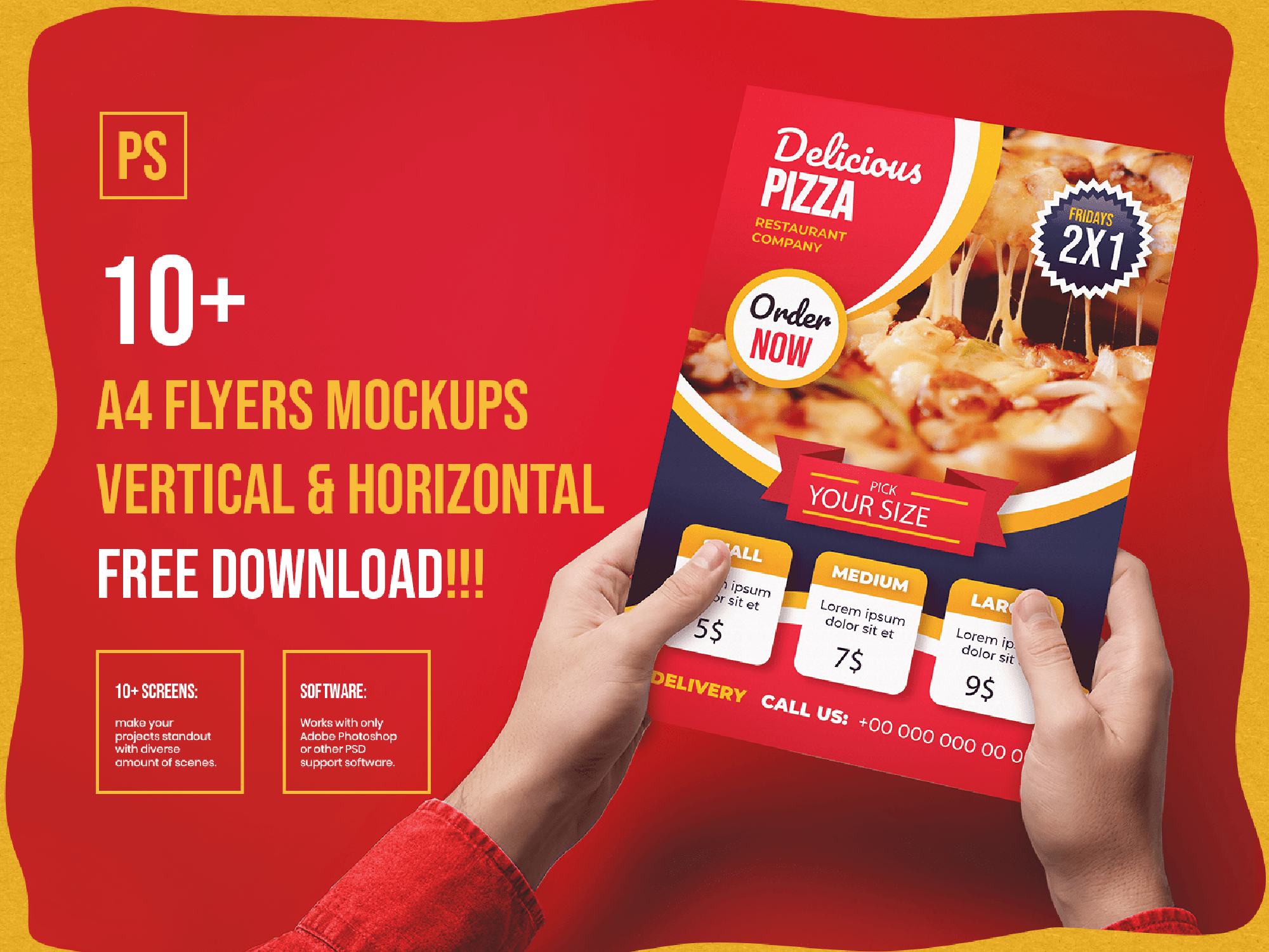 A4 Flyer Mockups Freebie presentation image