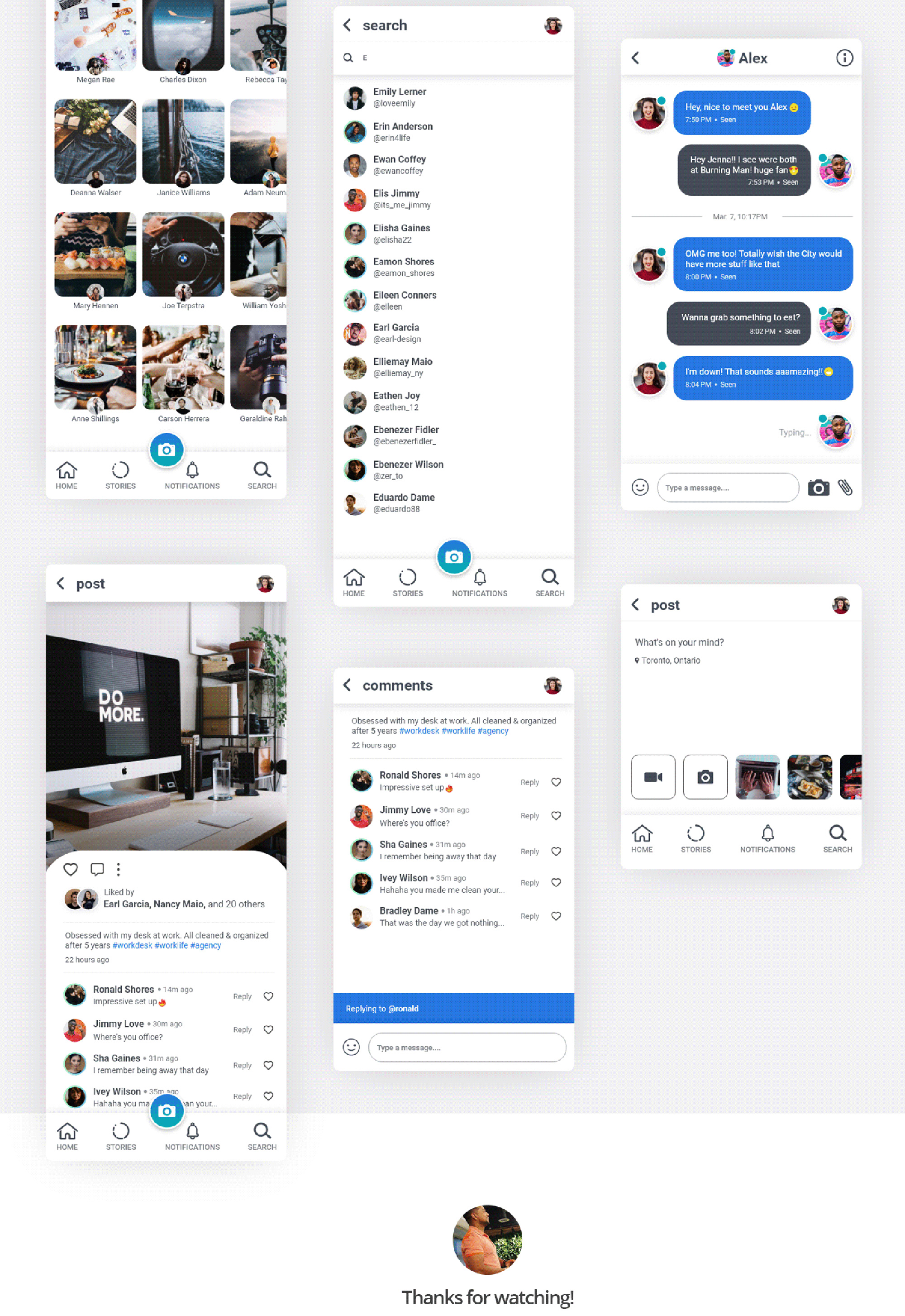 Social Free UI Kit for Adobe XD presentation image