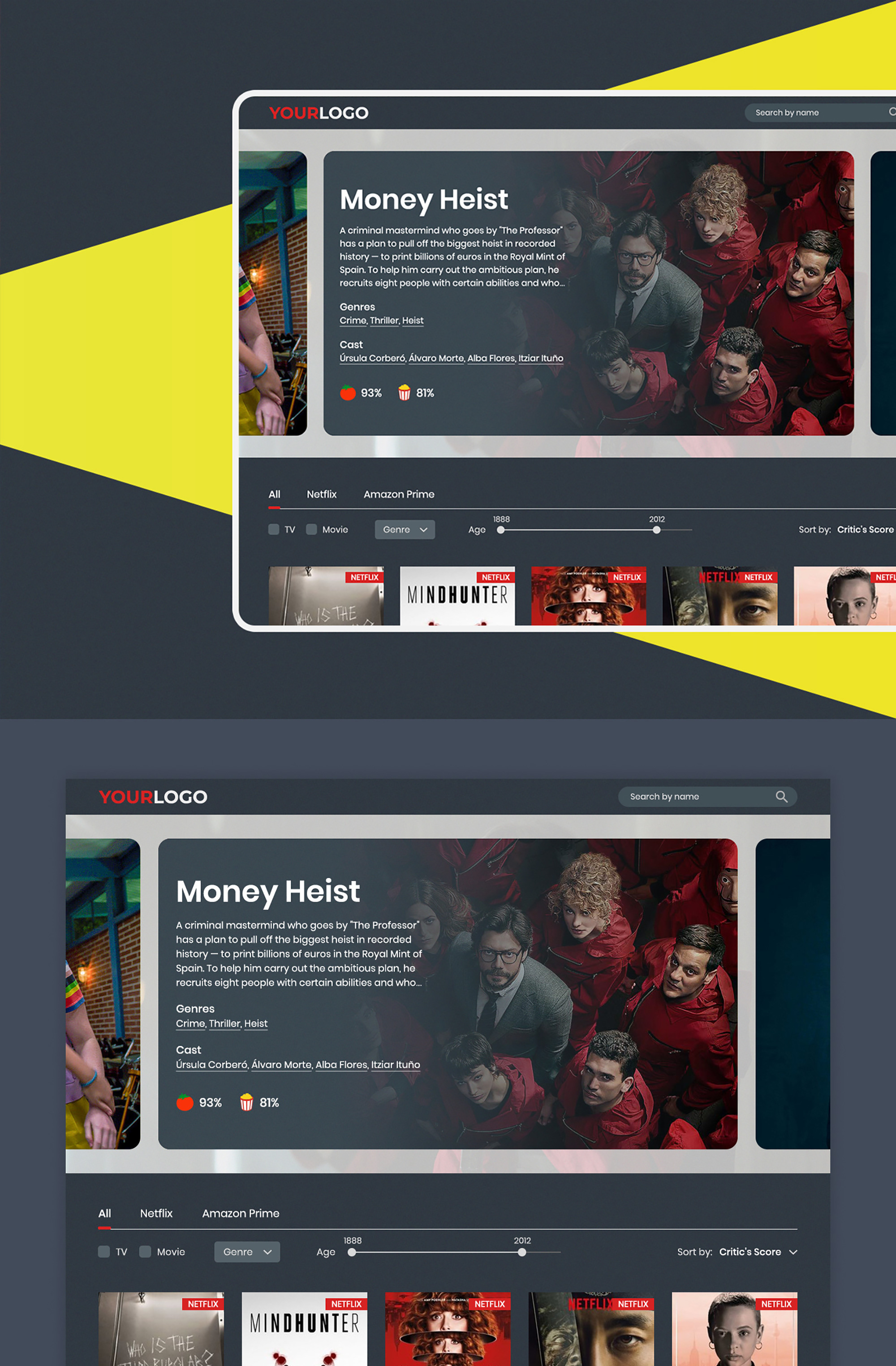 Streaming Search Engine | FREE PSD presentation image