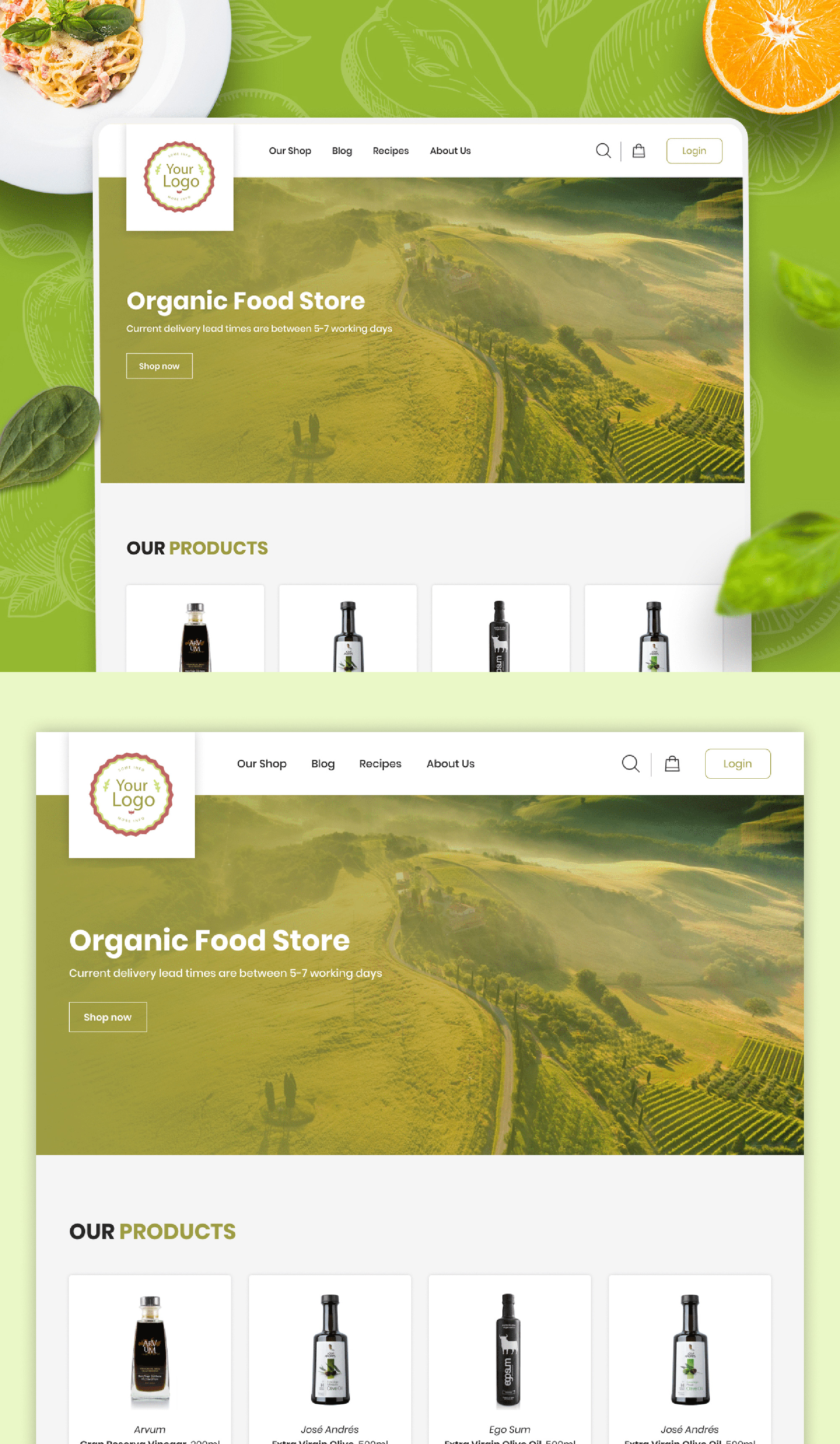 Organic Food Store Template | FREE Figma presentation image