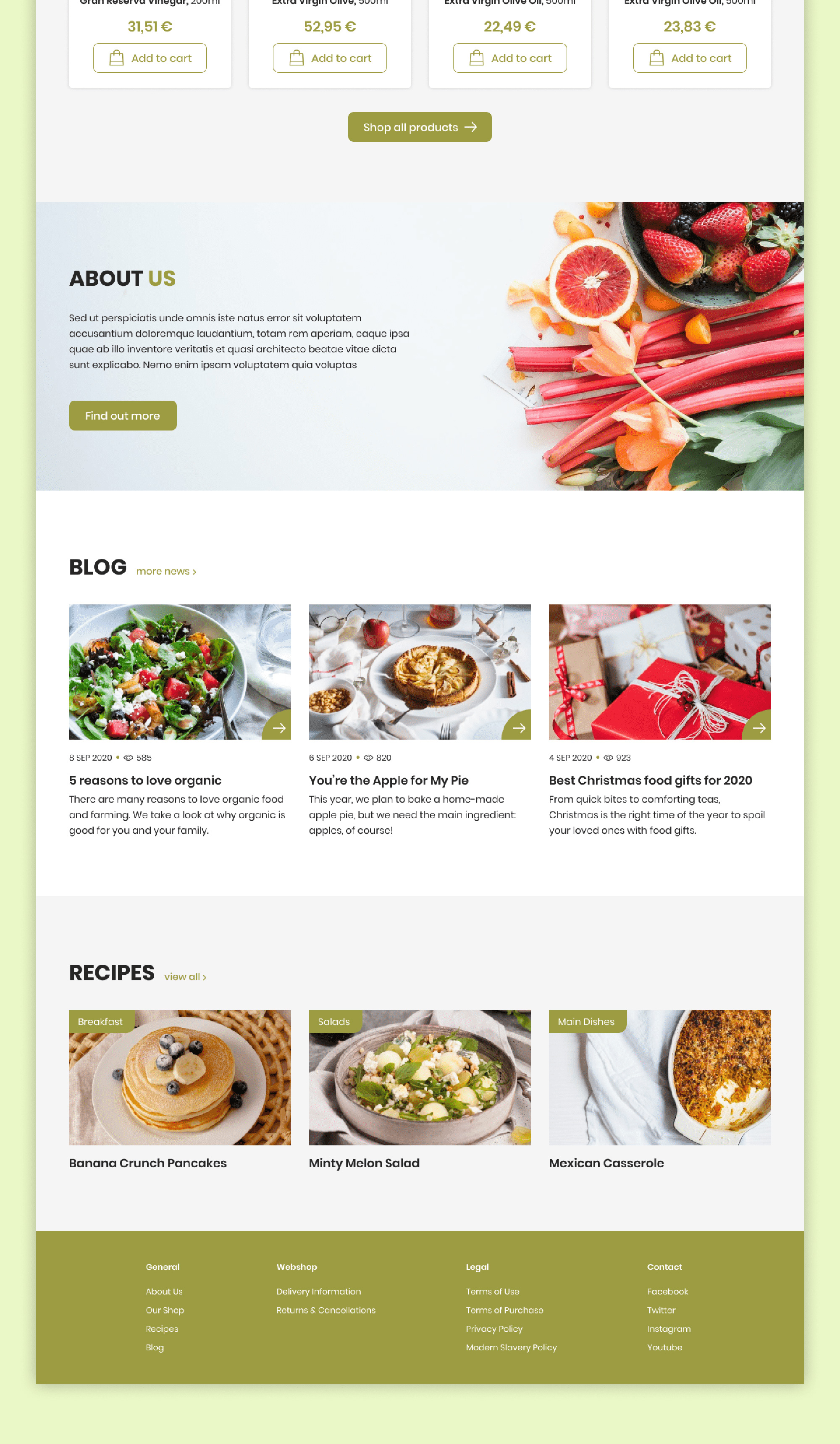Organic Food Store Template | FREE Figma presentation image