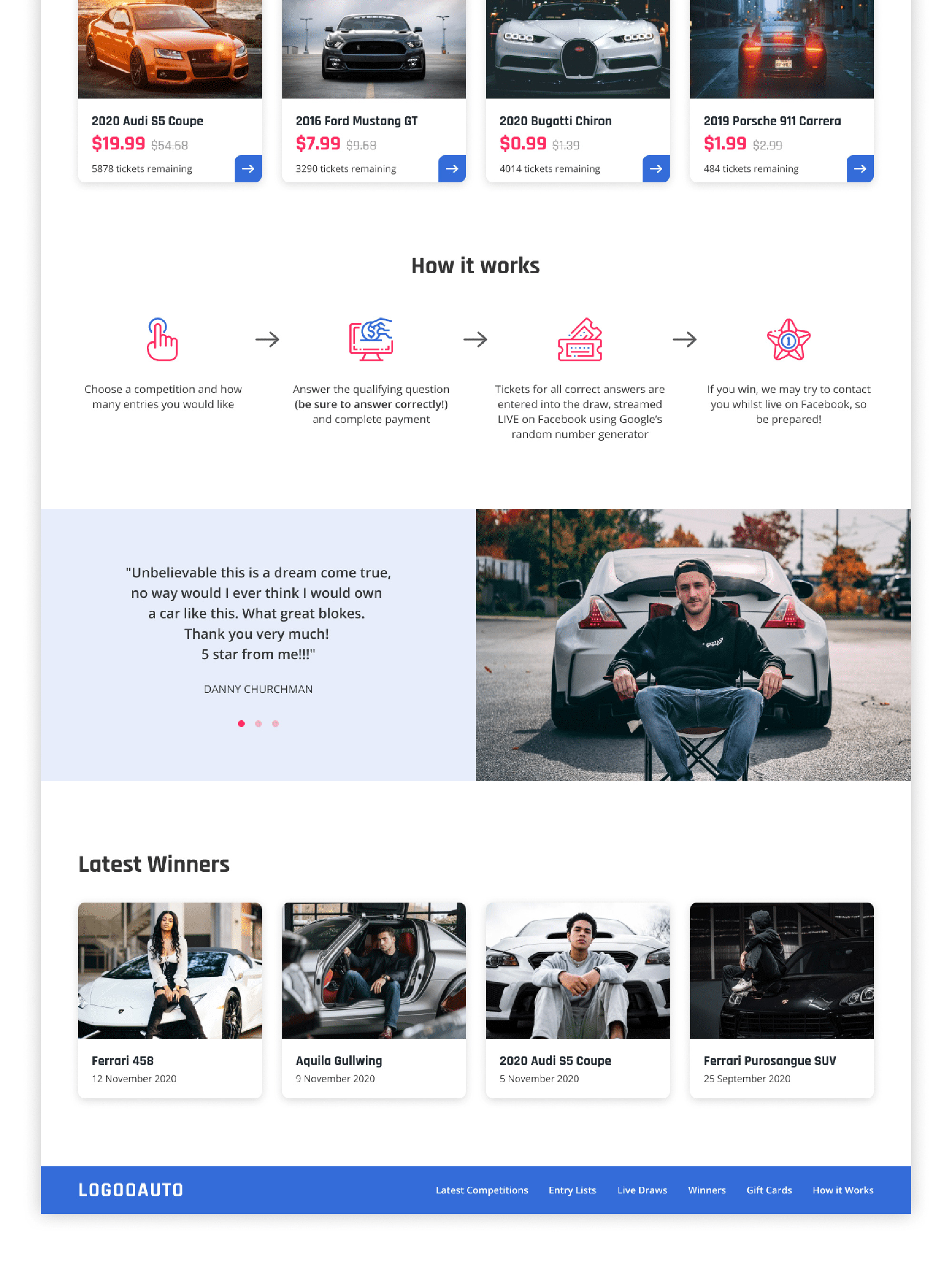 Car Lottery Template | FREE Figma presentation image