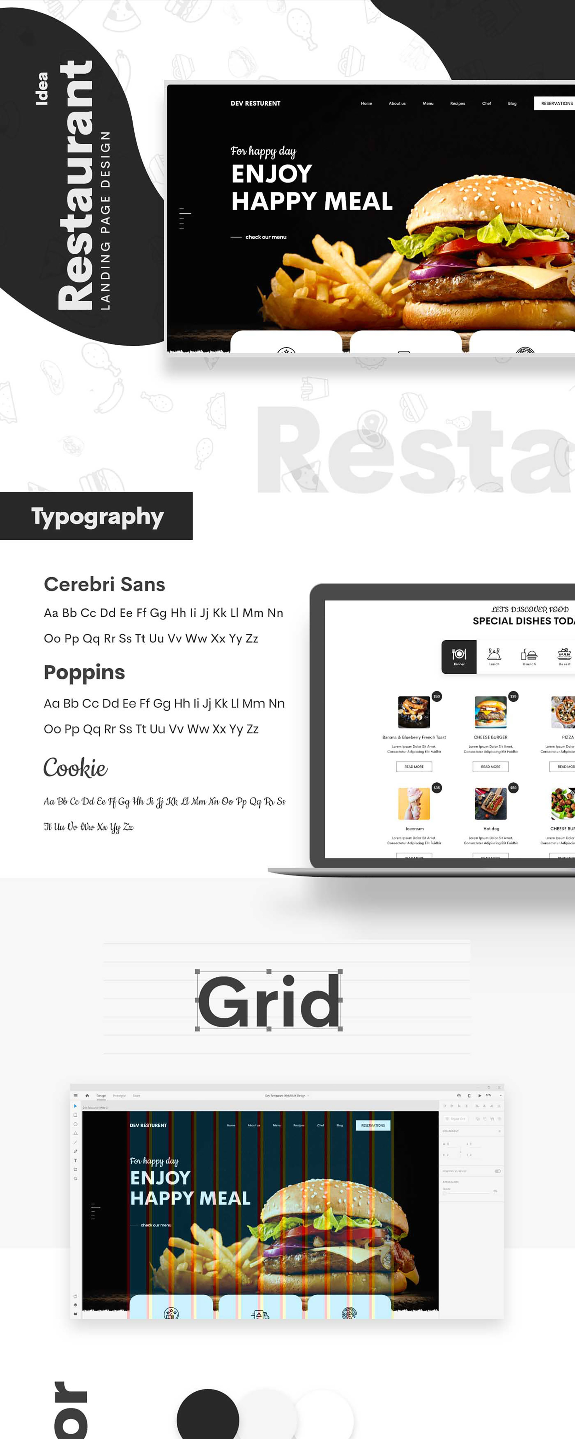 Free Dev Restaurant Web UIUX Design presentation image