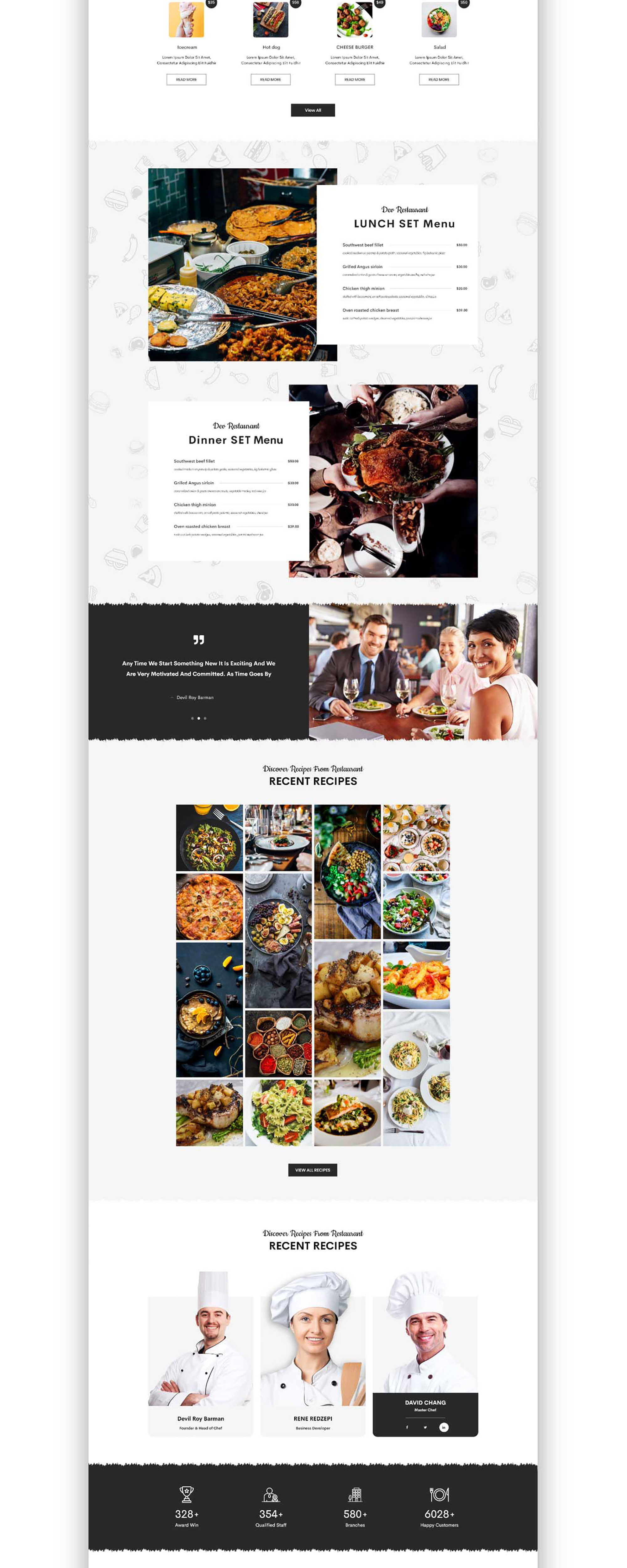 Free Dev Restaurant Web UIUX Design presentation image