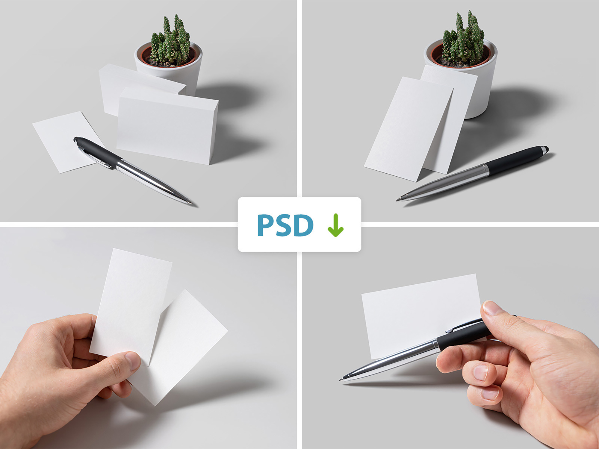 4 Free Business Card Mockups presentation image