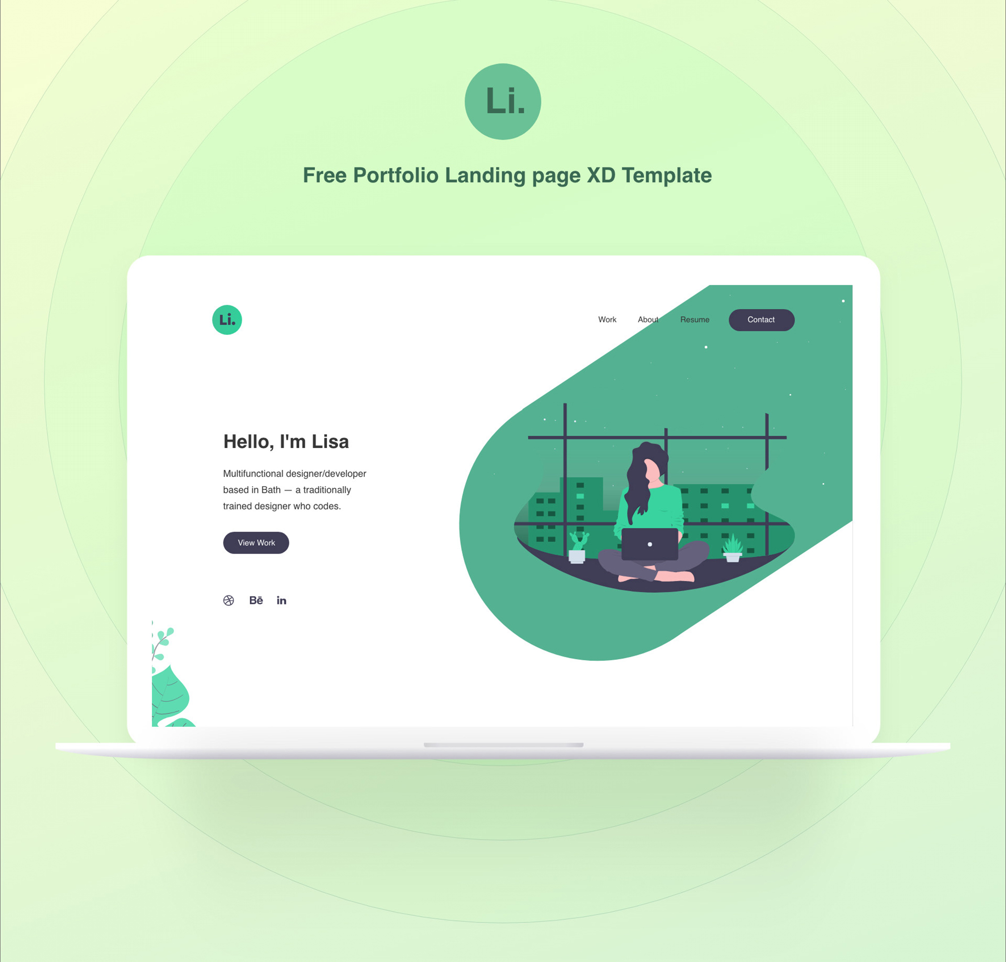 Free Portfolio Landing Page Template presentation image