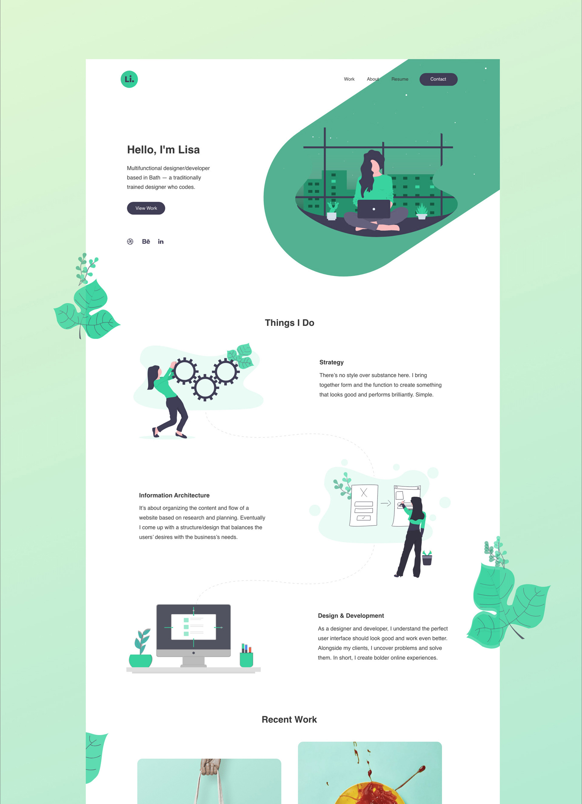 Free Portfolio Landing Page Template presentation image