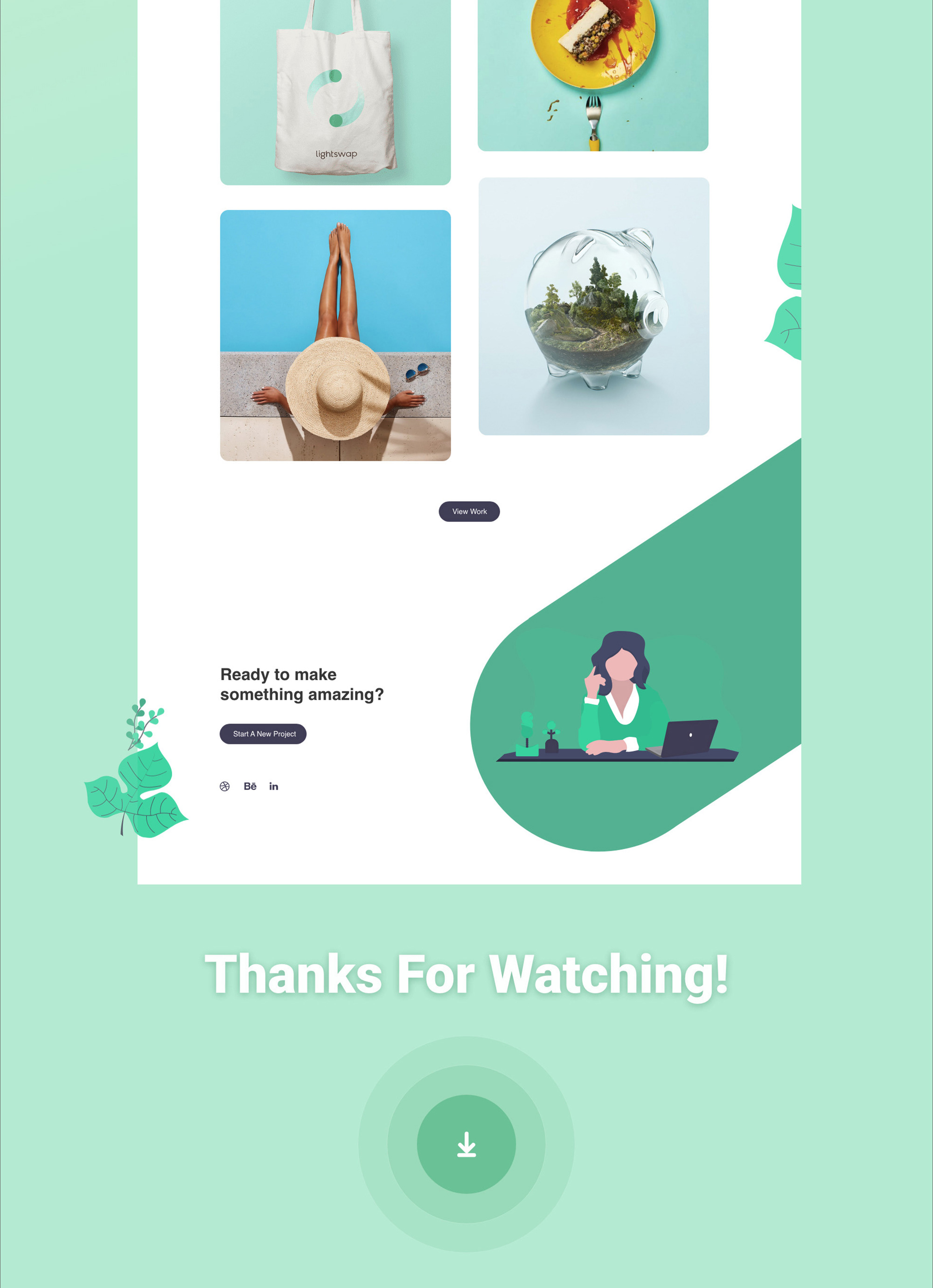 Free Portfolio Landing Page Template presentation image