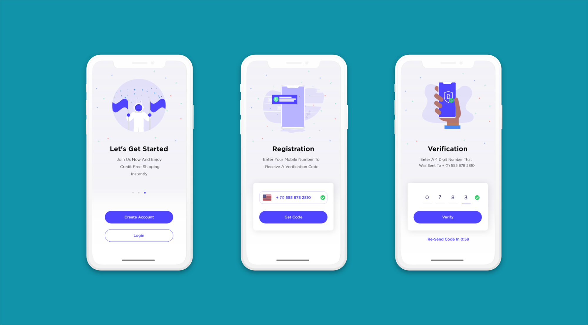 Onboarding Screens Free presentation image