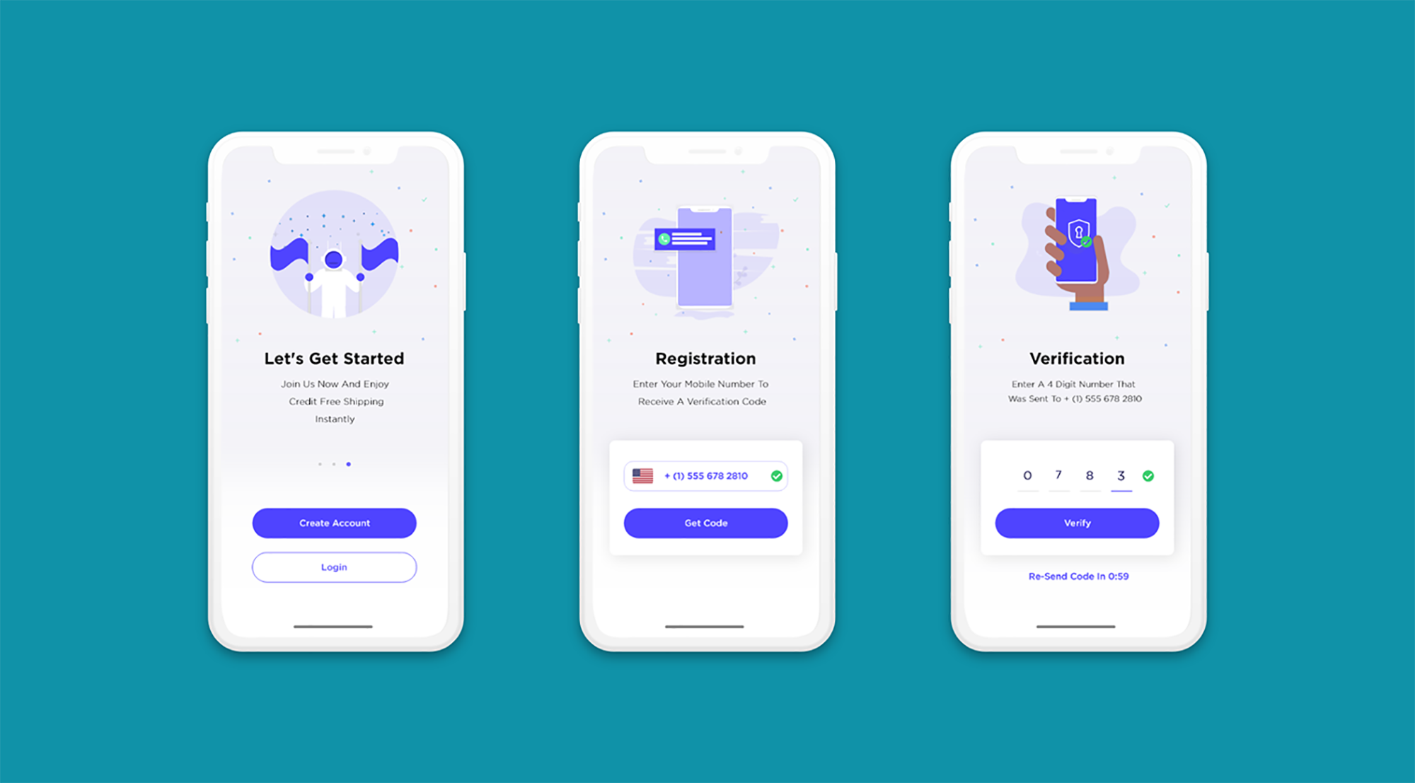 Onboarding Screens Free presentation image