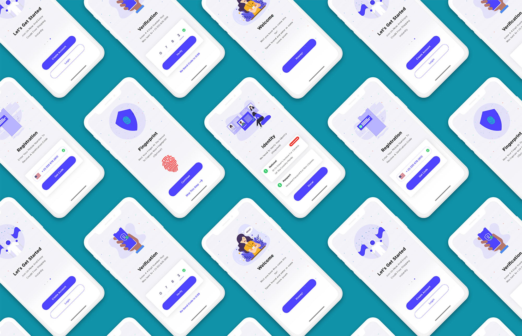 Onboarding Screens Free presentation image