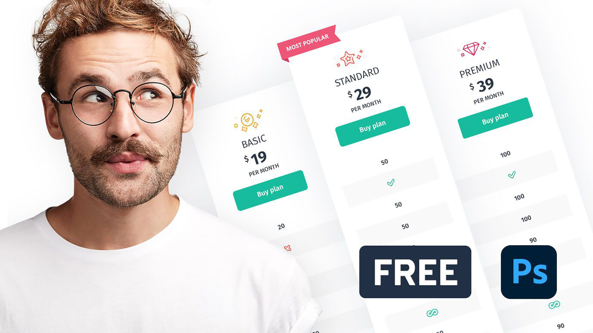 Free PSD pricing table from Seodity Team presentation image