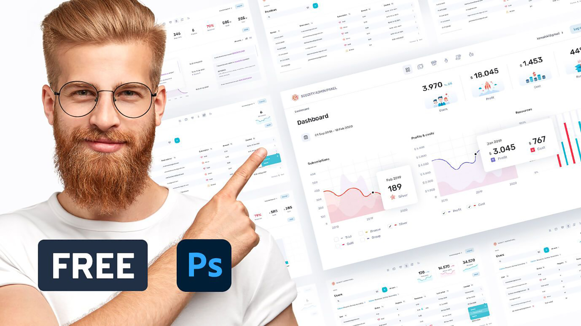 Free PSD admin panel from Seodity Team presentation image
