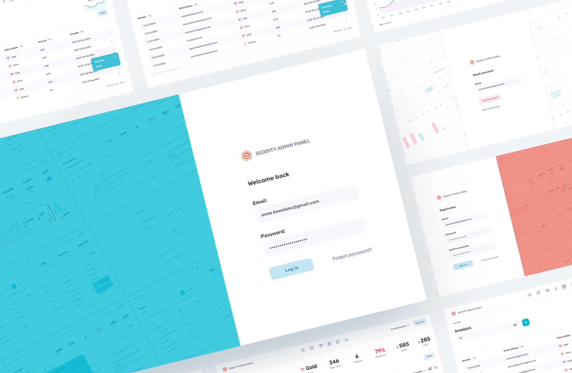 Free PSD admin panel from Seodity Team presentation image