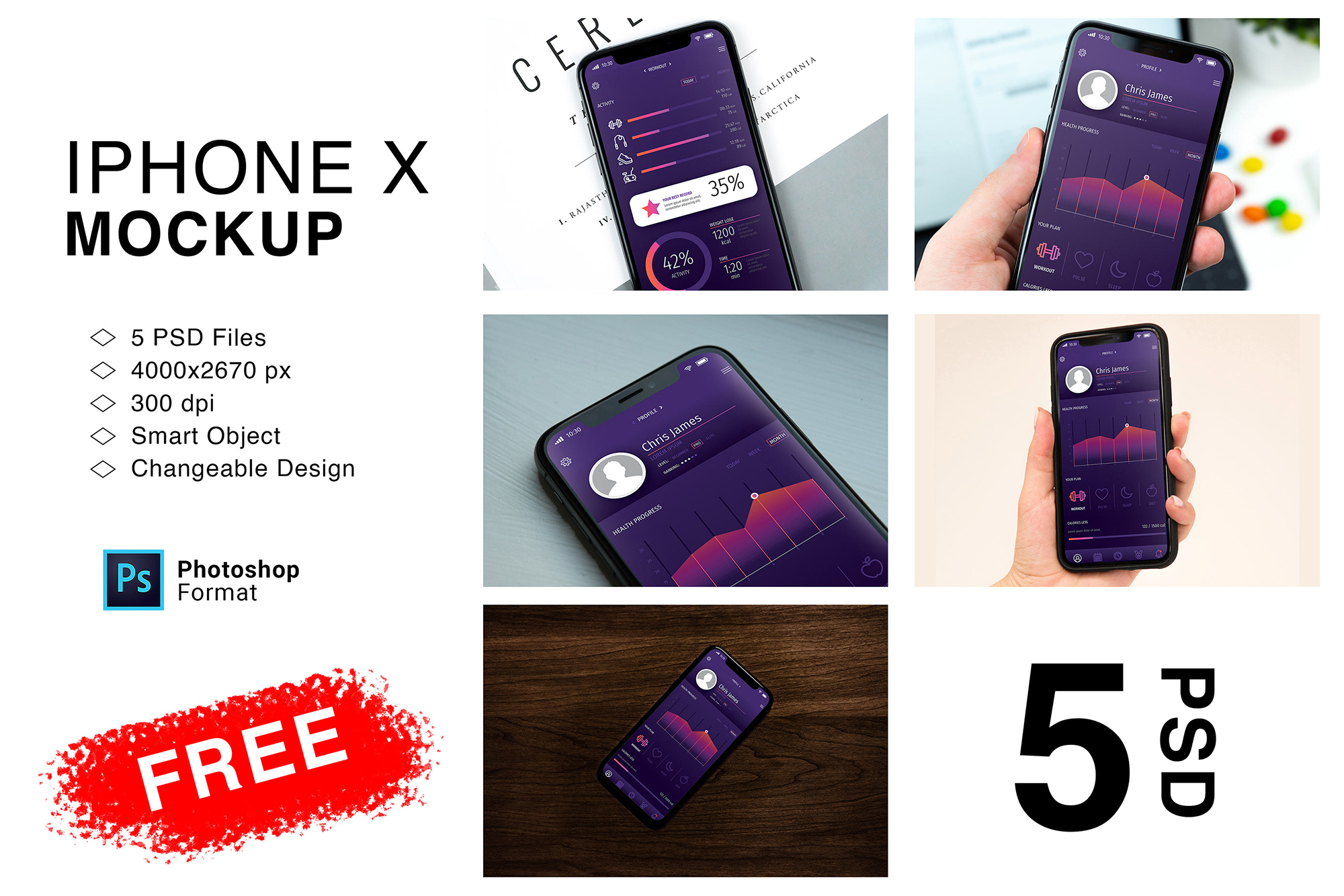 Free Iphone X Mockup presentation image
