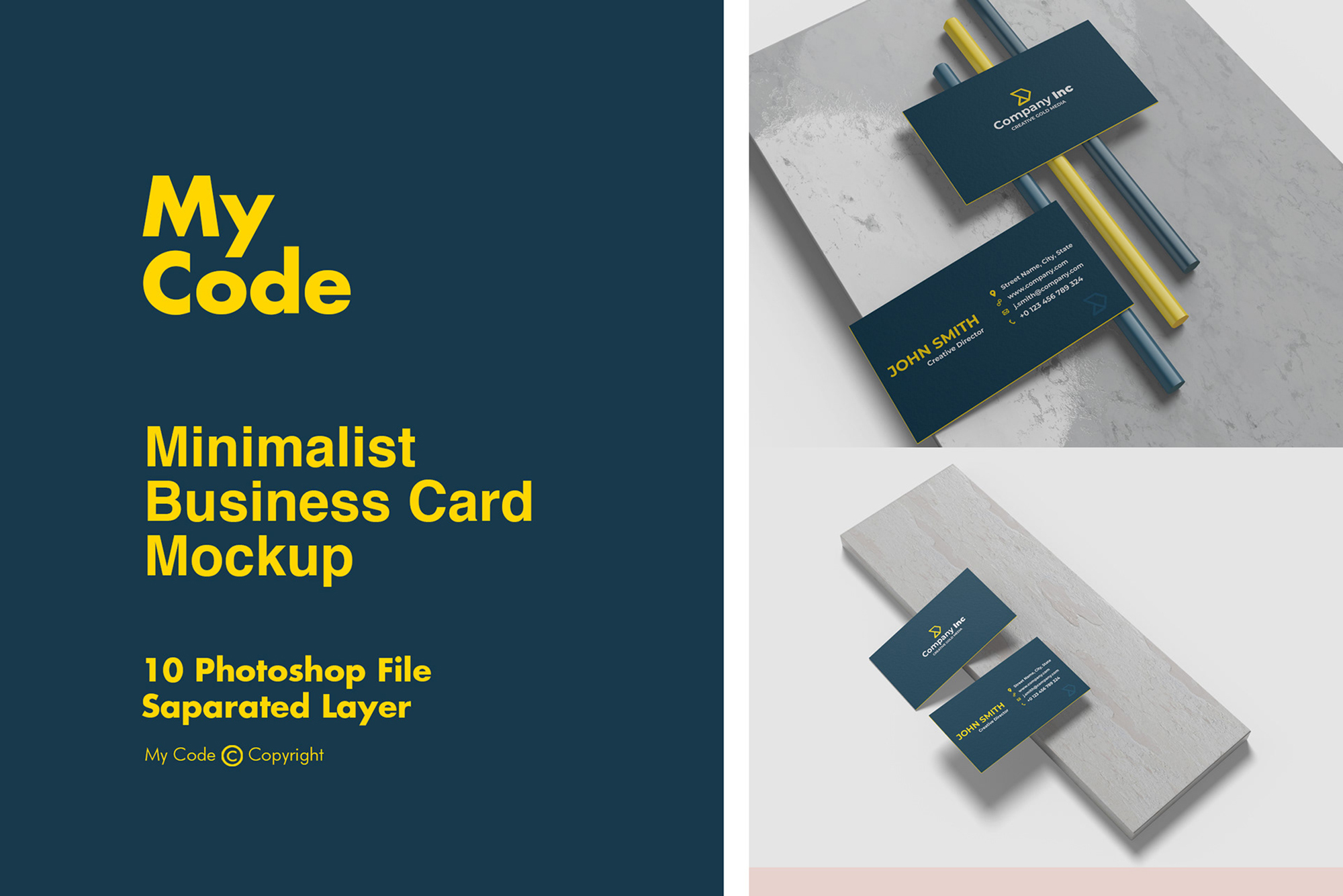 Minimalist Business Card Mockup presentation image