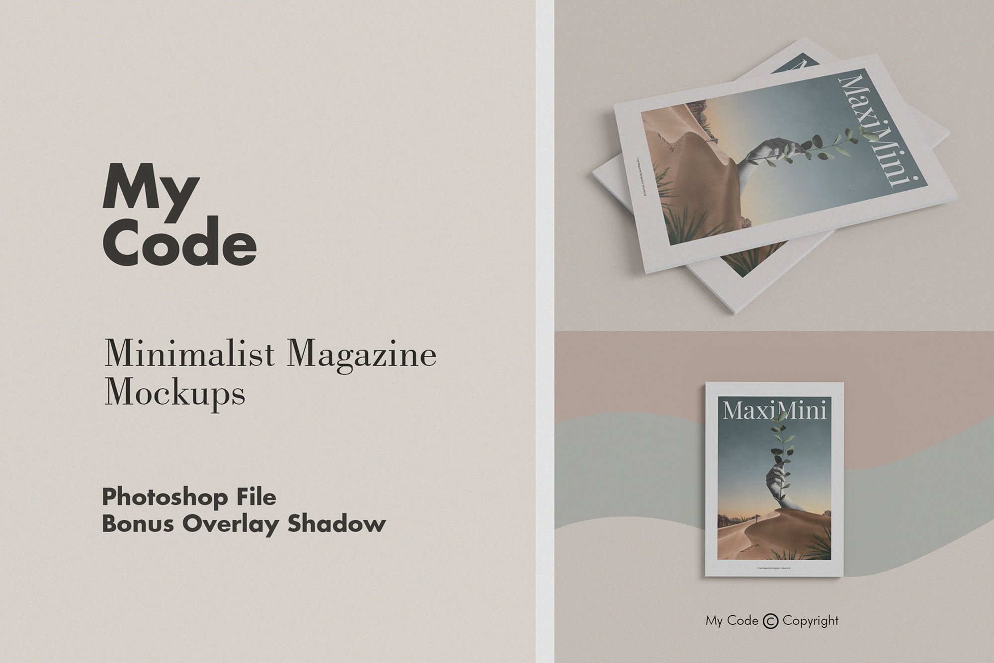 Free Demo Minimalist Magazine Mockup presentation image