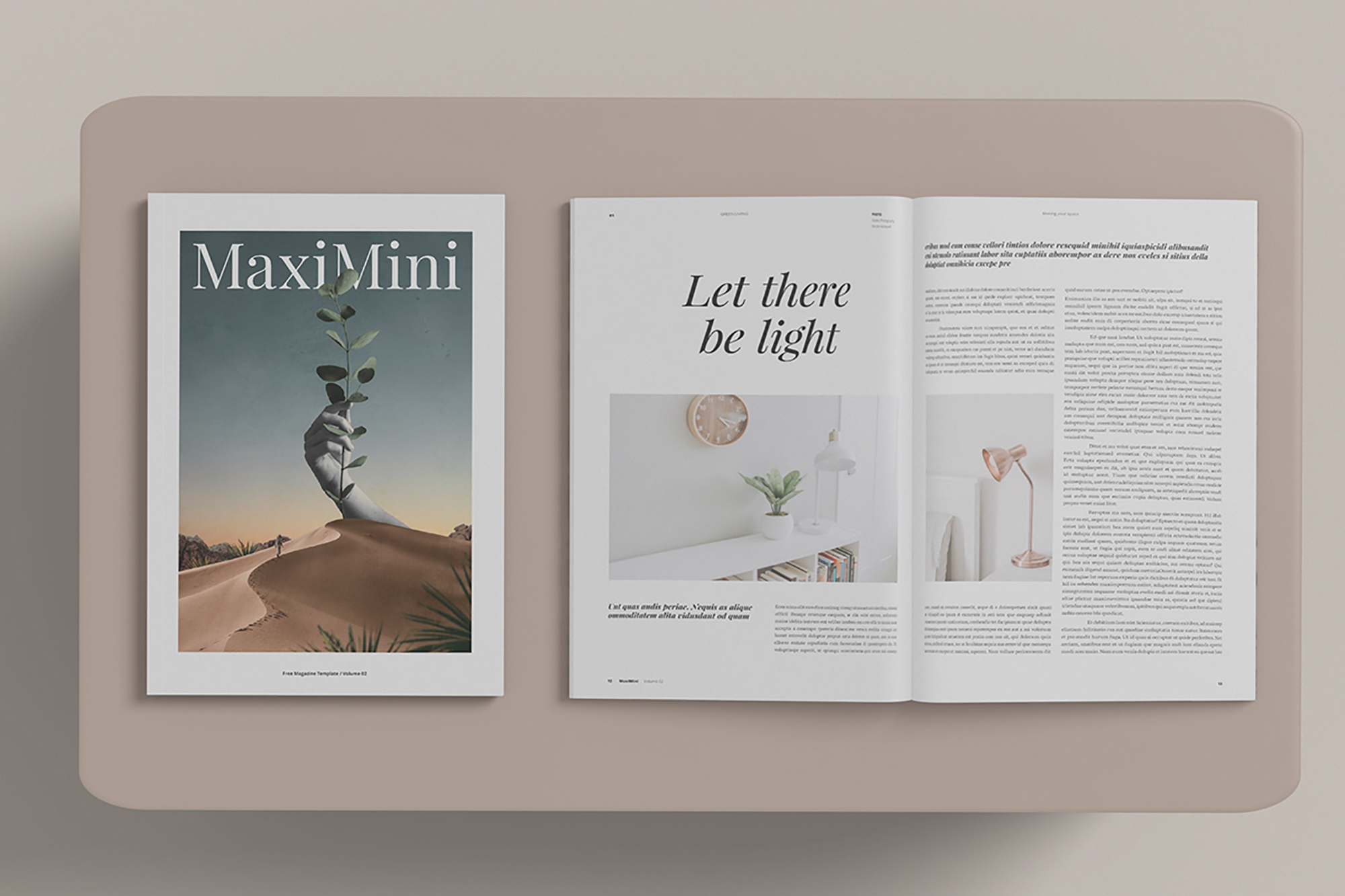 Free Demo Minimalist Magazine Mockup presentation image