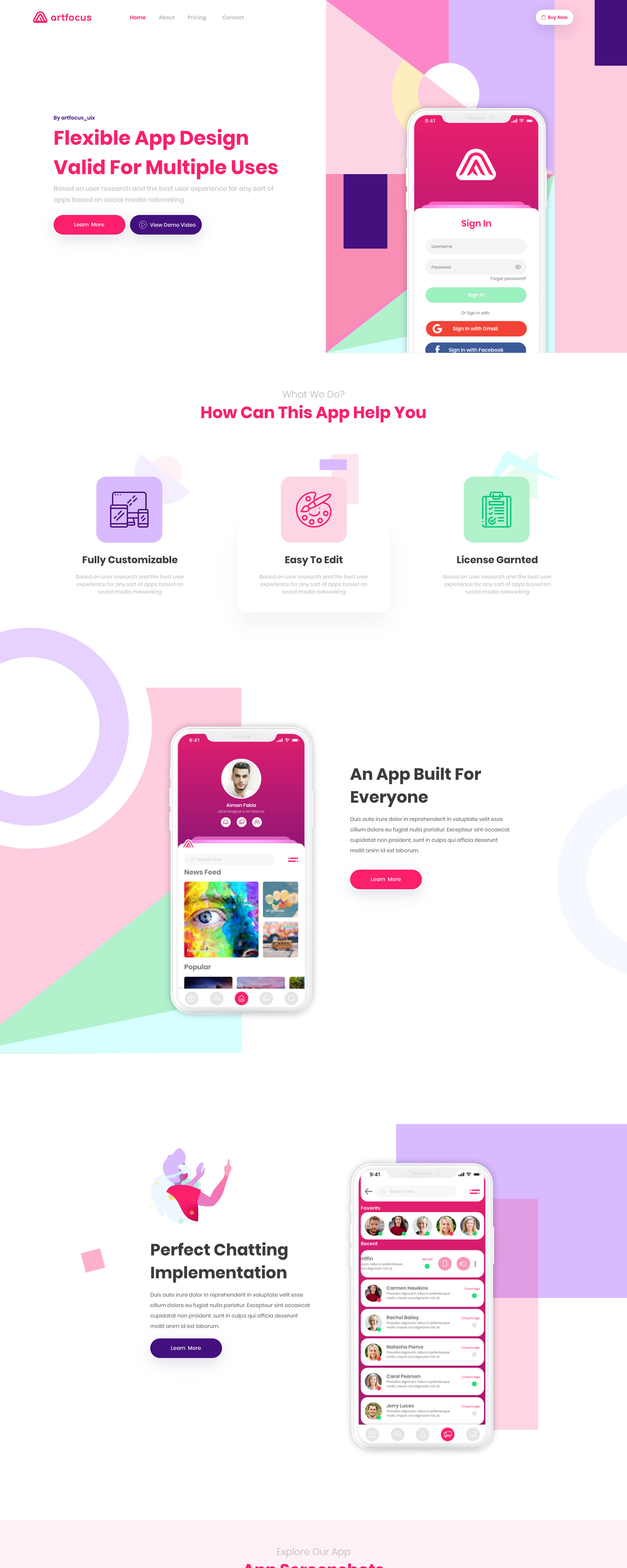 Free Landing Page by Artfocus presentation image