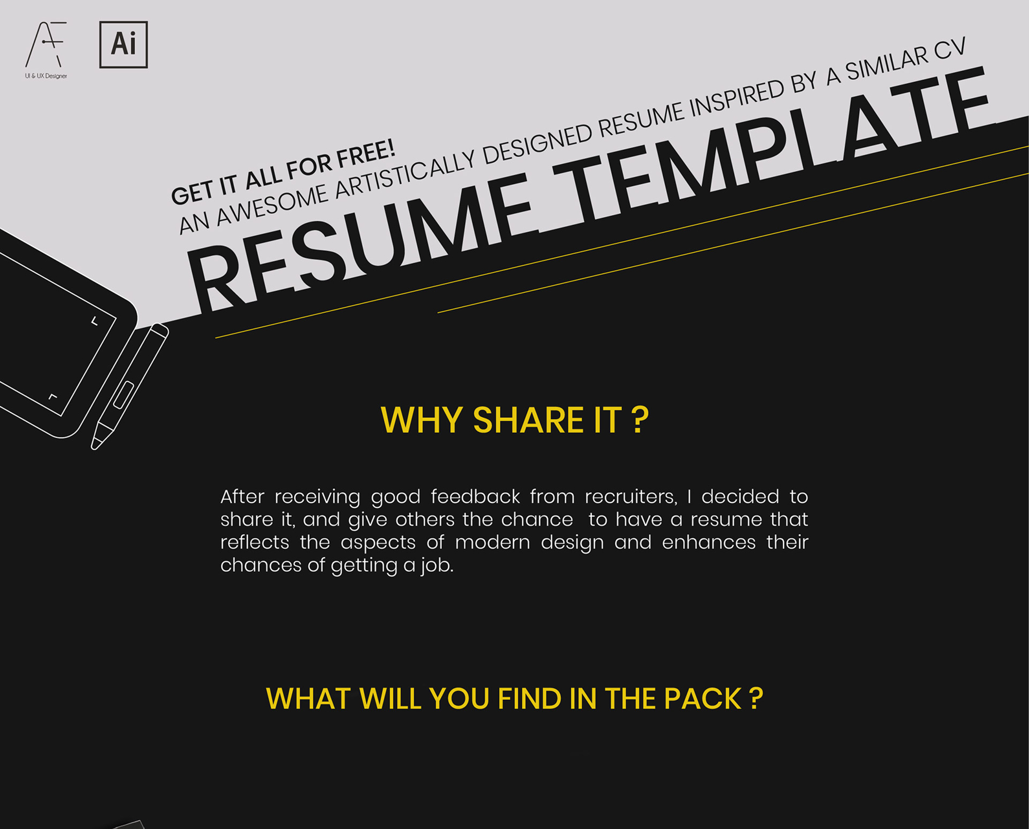 FREE MODERN & CLEAN RESUME TEMPLATE presentation image