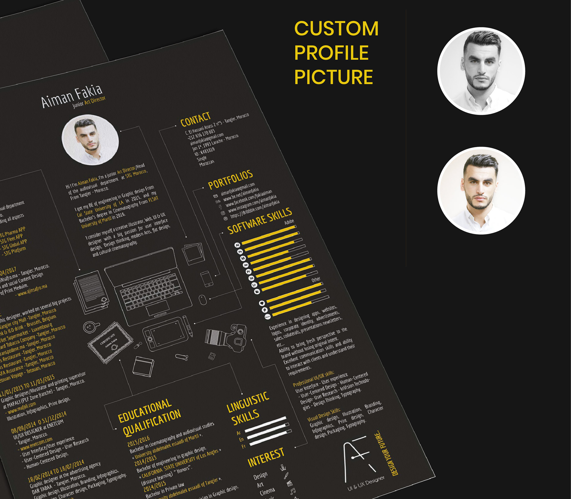 FREE MODERN & CLEAN RESUME TEMPLATE presentation image