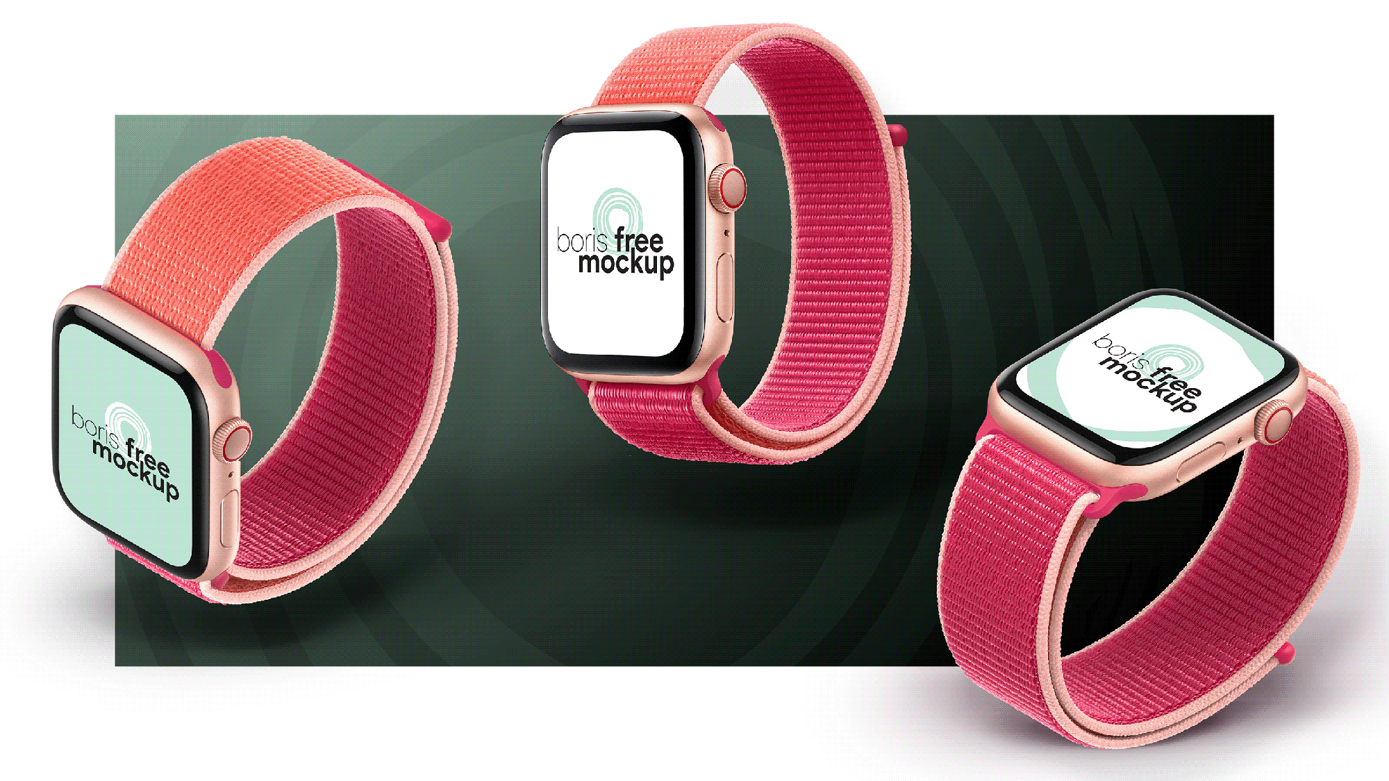 Three views Apple Watch Series 5 Mockup presentation image