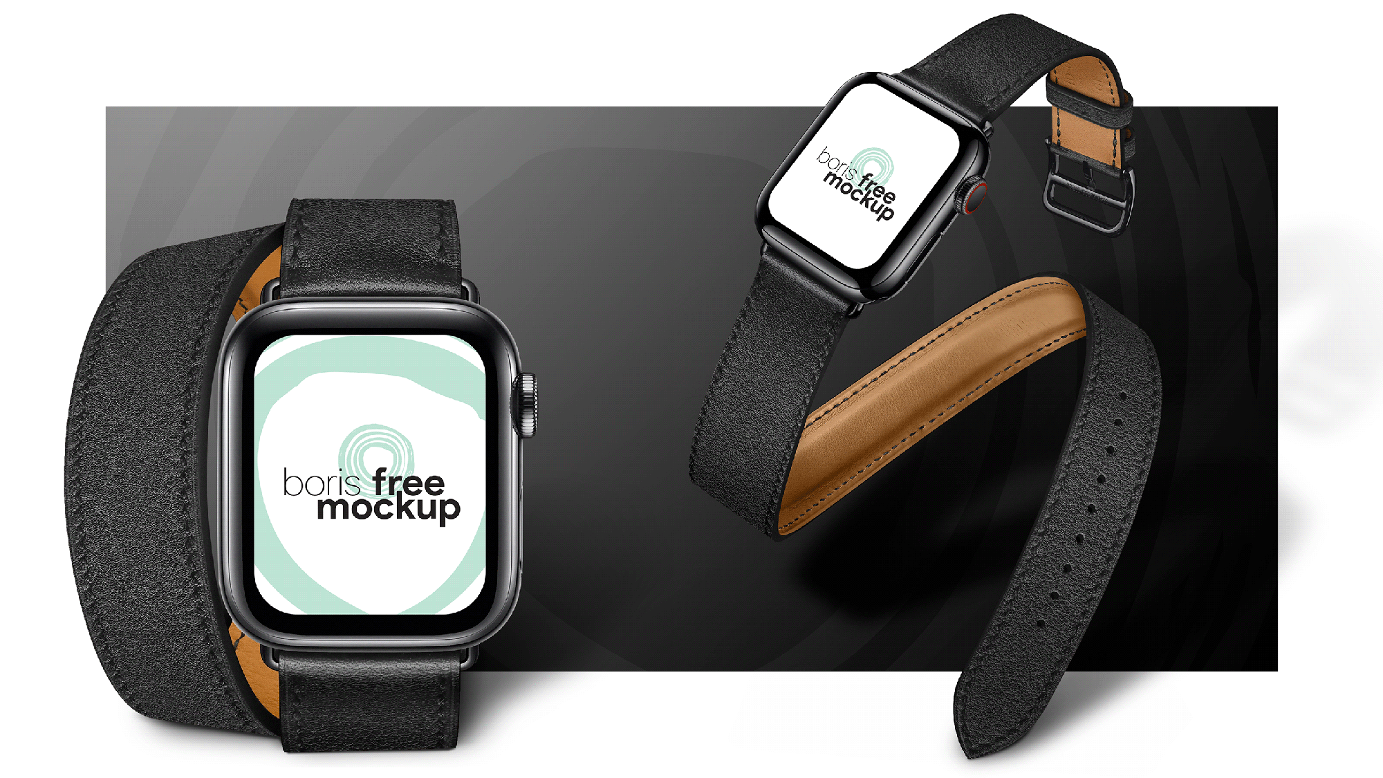 Apple Watch Series 5 black mockup presentation image