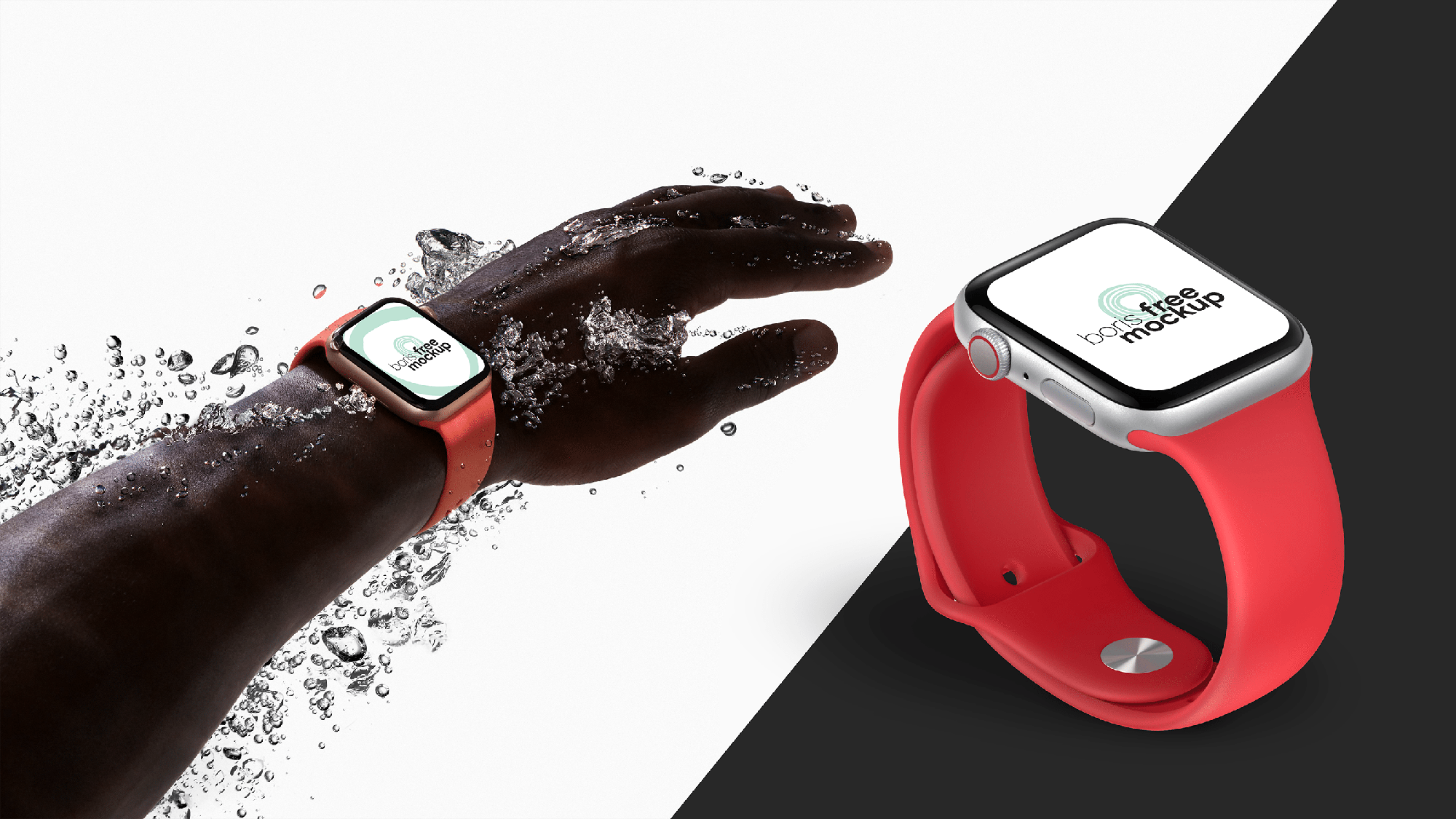 Apple Watch series 5 waterproof mockup presentation image