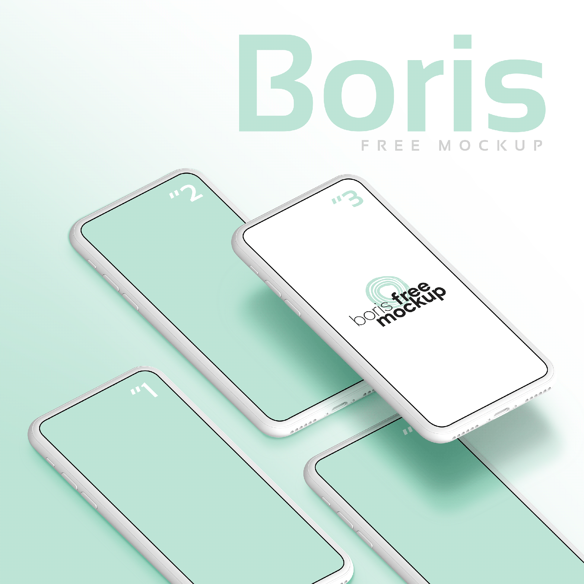 iPhone Mockups Flatlay by Boris Free Mockup presentation image