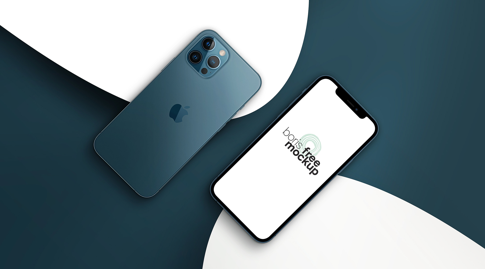 Pacific Blue iPhone 12 Pro Max Mockup 6 presentation image