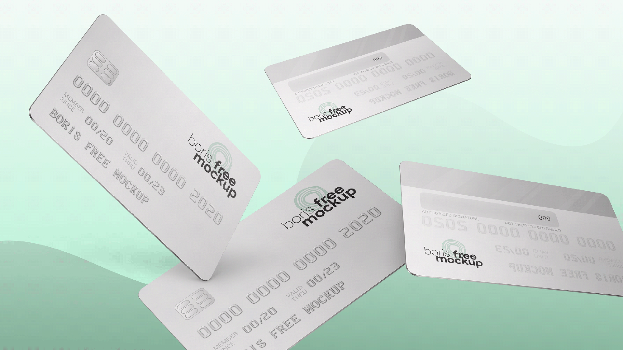 Floating Credit Cards mockup presentation image