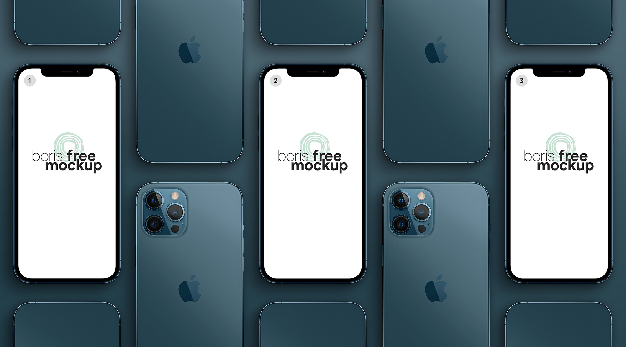 Pacific Blue iPhone 12 Pro Max Mockup 2 presentation image