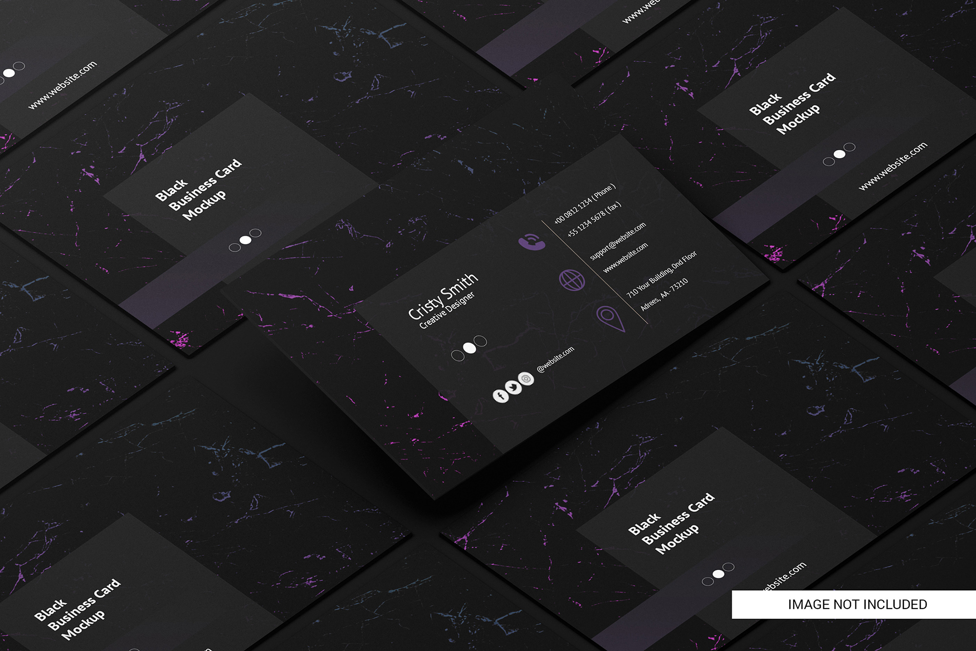 Black business card free mockup presentation image