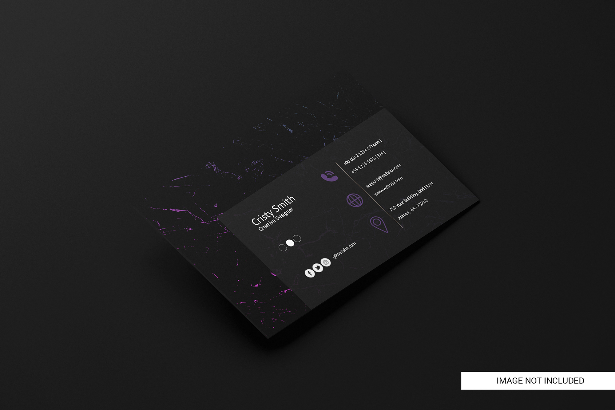 Black business card free mockup presentation image