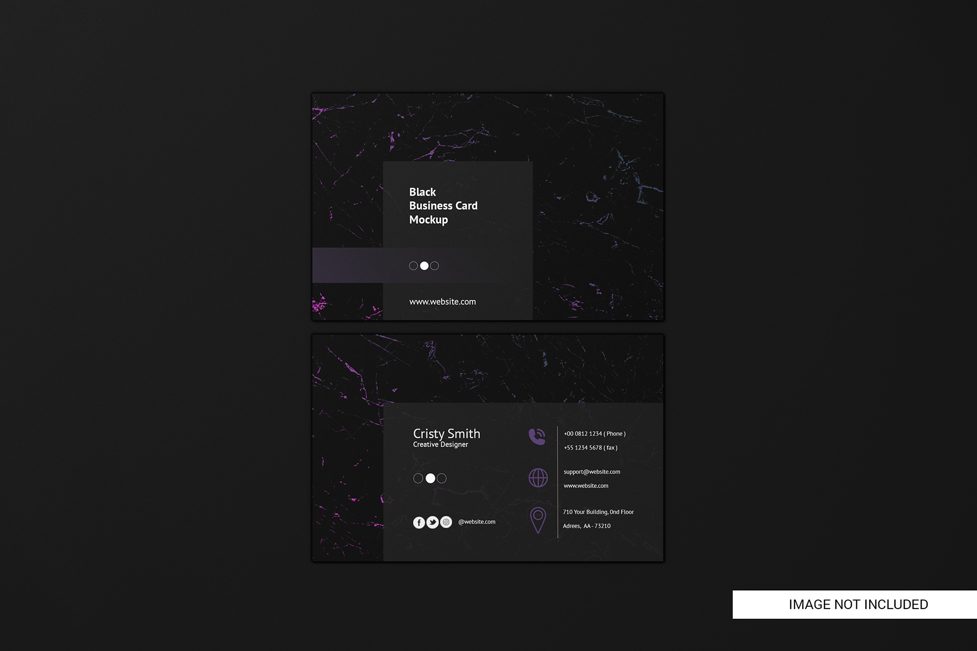 Black business card free mockup presentation image