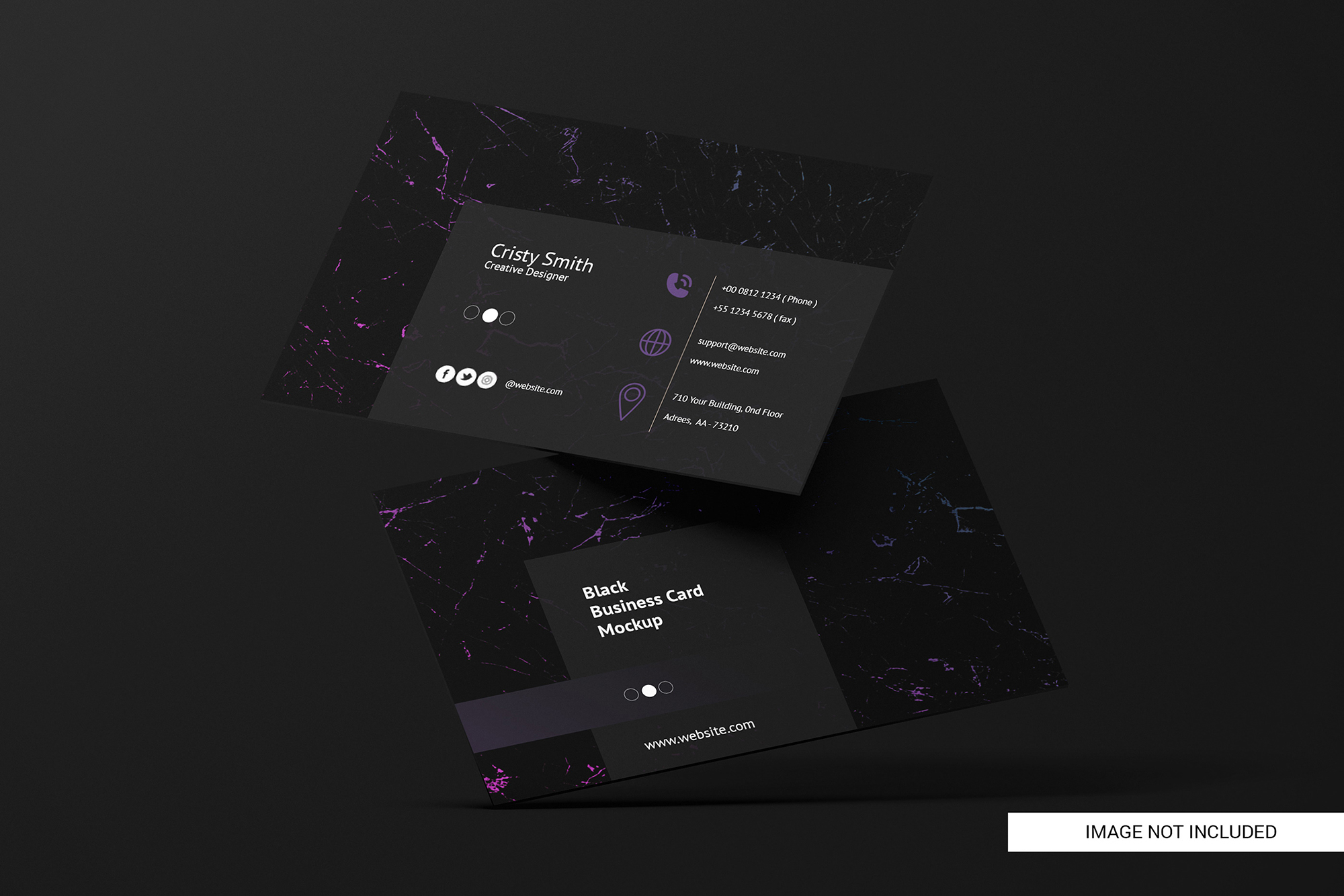 Black business card free mockup presentation image