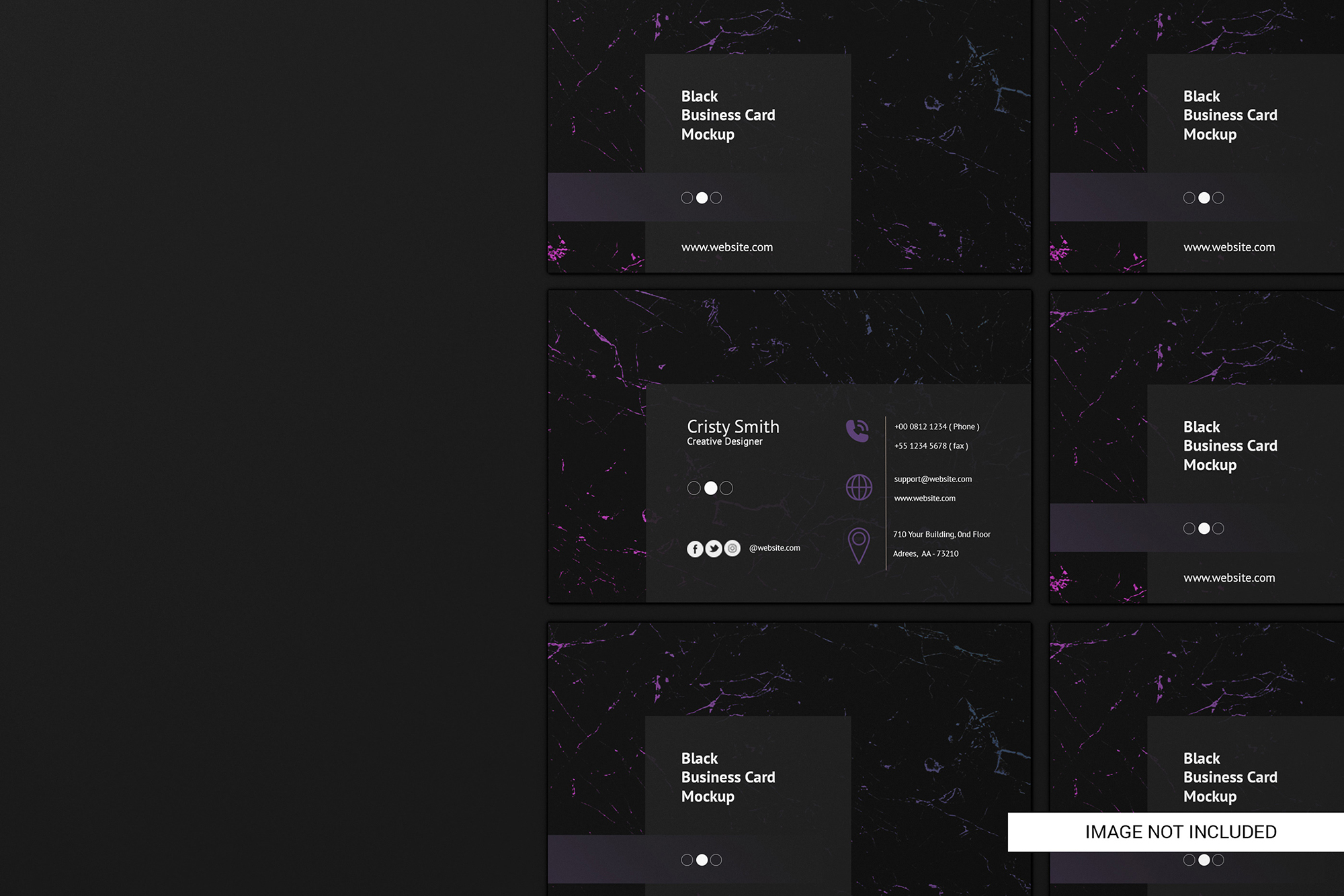Black business card free mockup presentation image