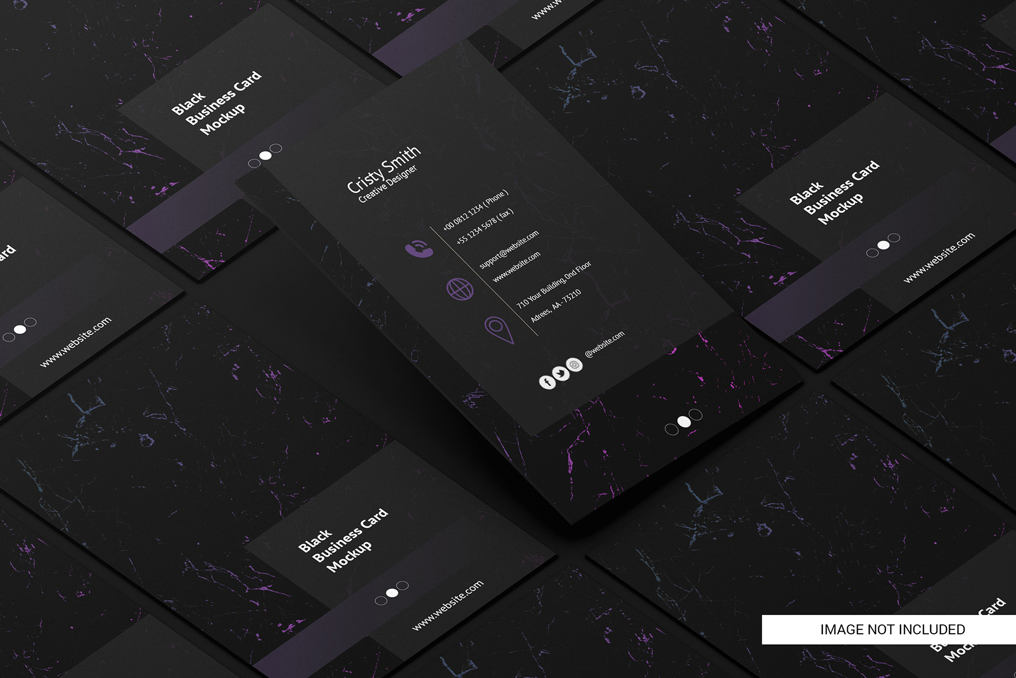 Black business card free mockup 2 presentation image