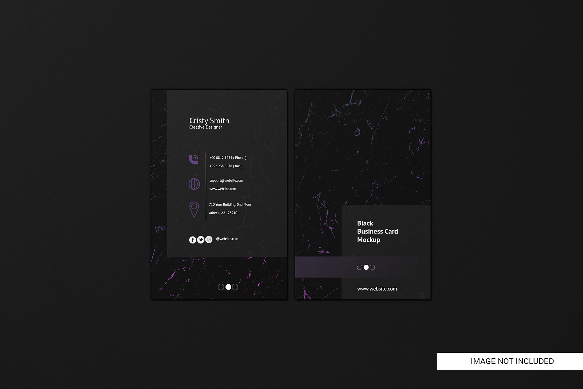 Black business card free mockup 2 presentation image