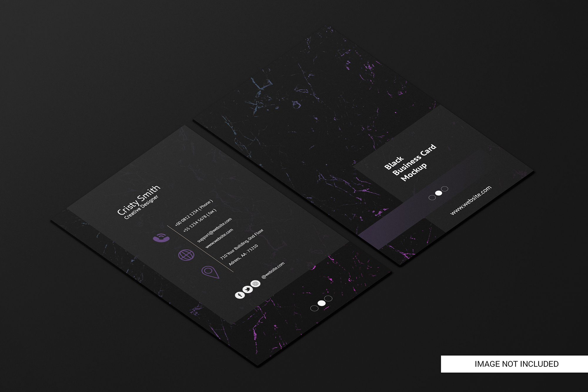 Black business card free mockup 2 presentation image