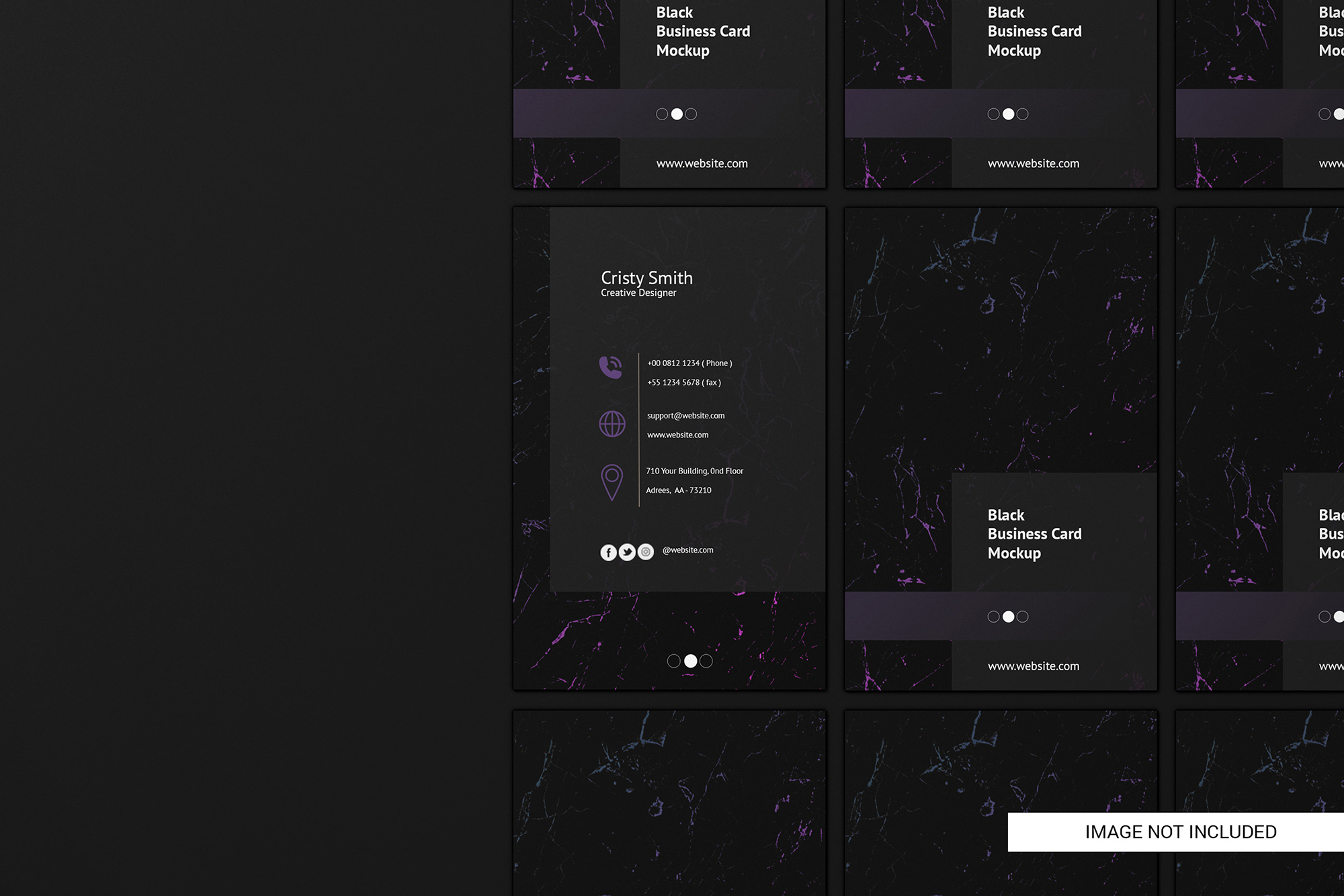 Black business card free mockup 2 presentation image