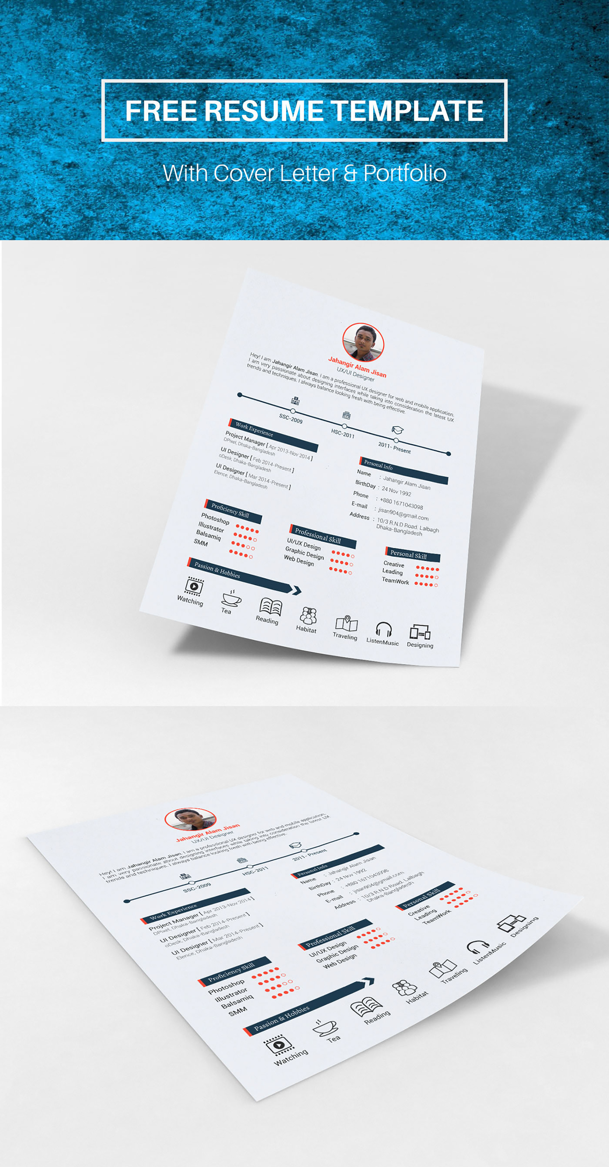 Resume Template (3 pages) presentation image